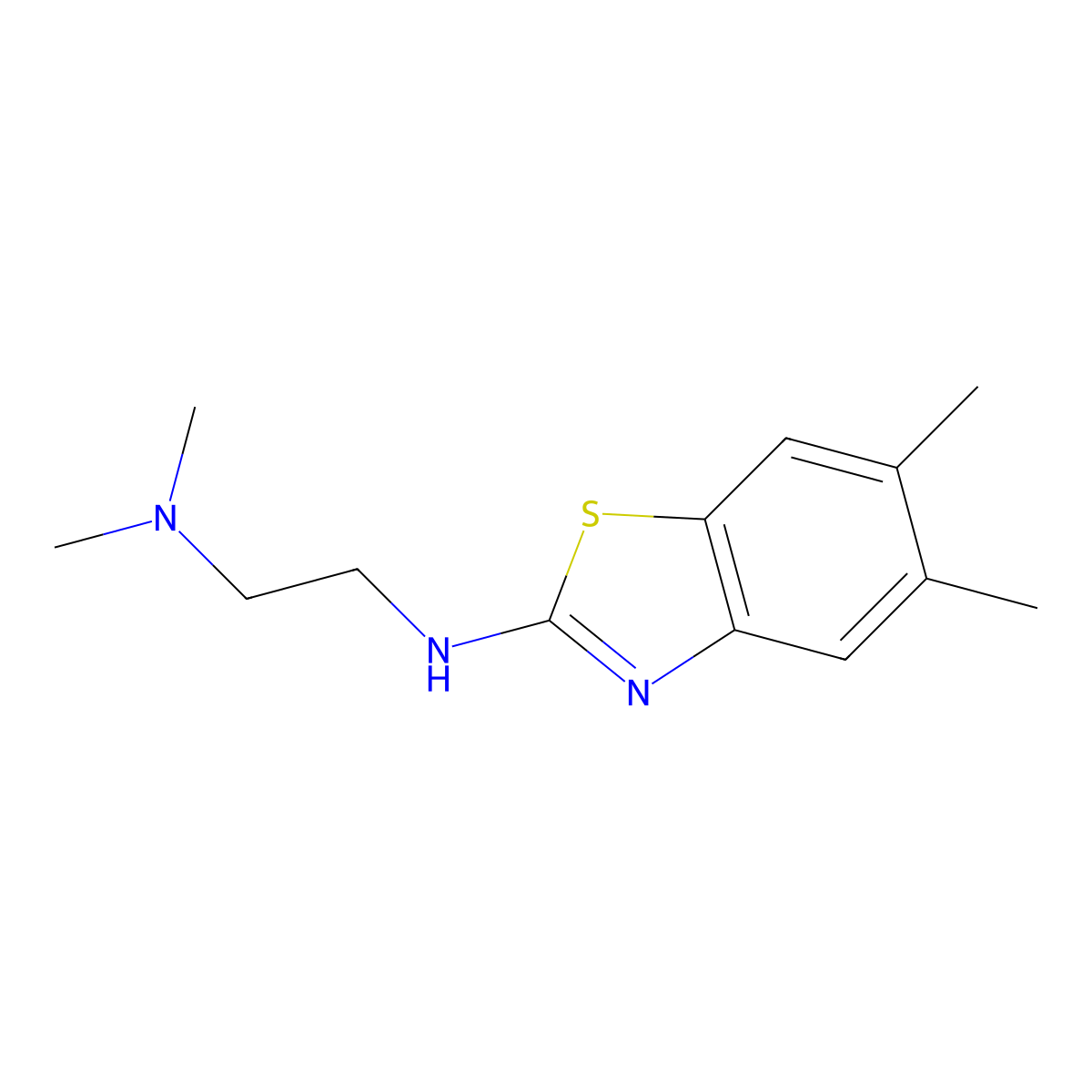 N'-(5,6-dimethyl-1,3-benzothiazol-2-yl)-N,N-dimethylethane-1,2-diamine molecular structure, CAS 1177275-84-1