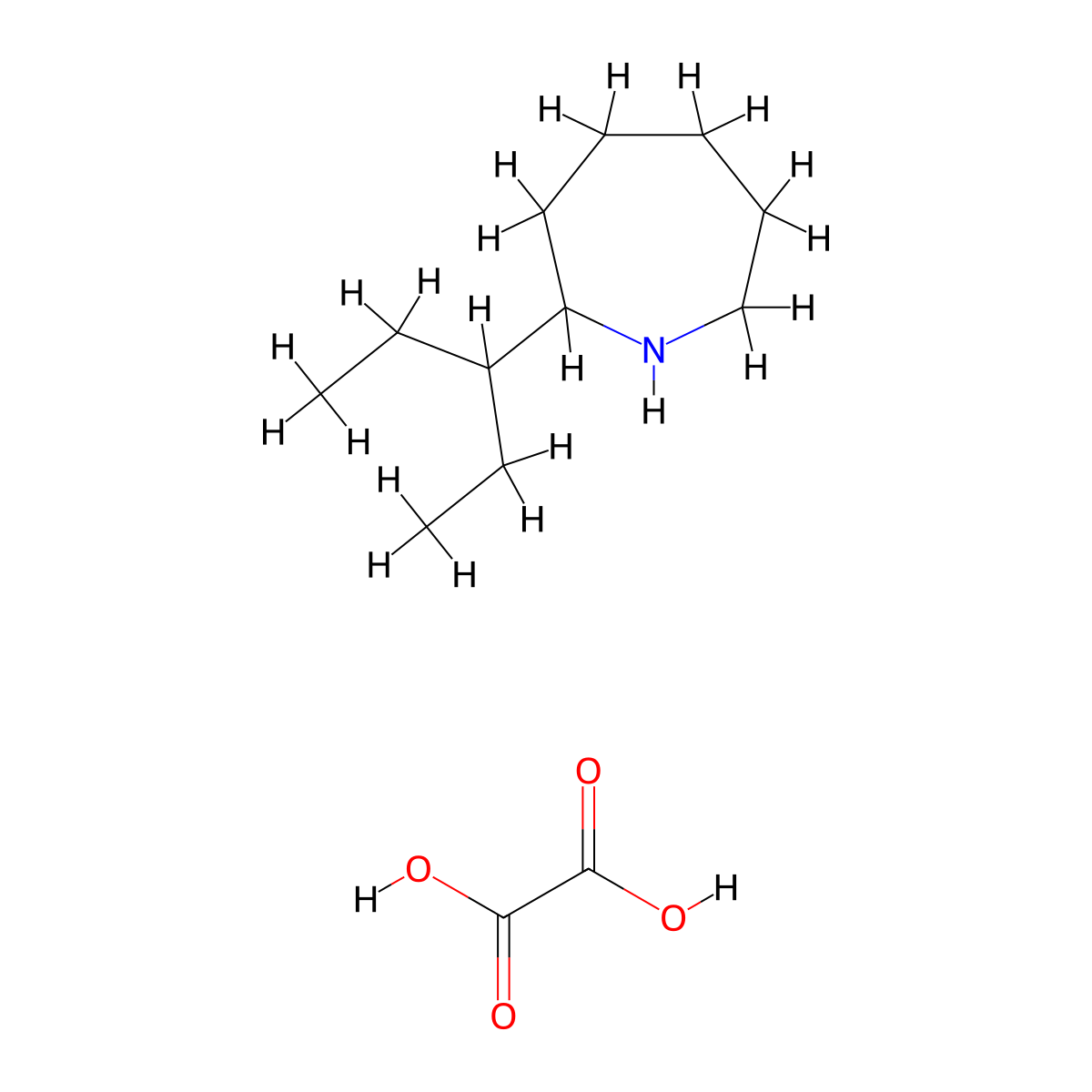 2-(1-Ethylpropyl)azepane oxalate molecular structure, CAS 1177276-65-1