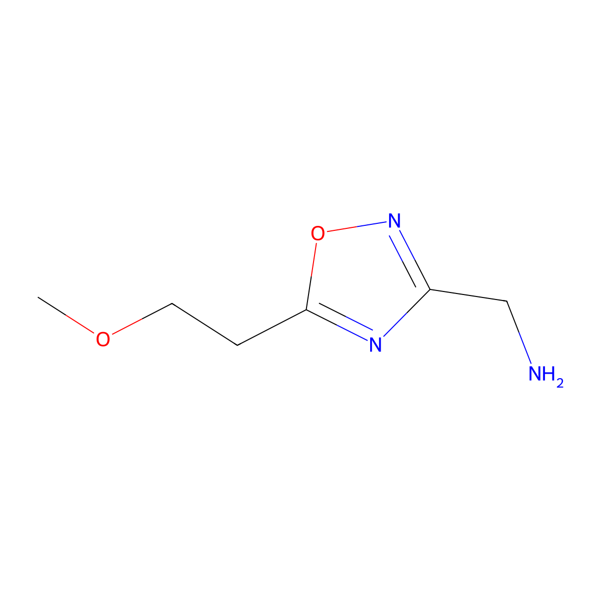 1-[5-(2-Methoxyethyl)-1,2,4-oxadiazol-3-yl]methanamine molecular structure, CAS 1177276-77-5