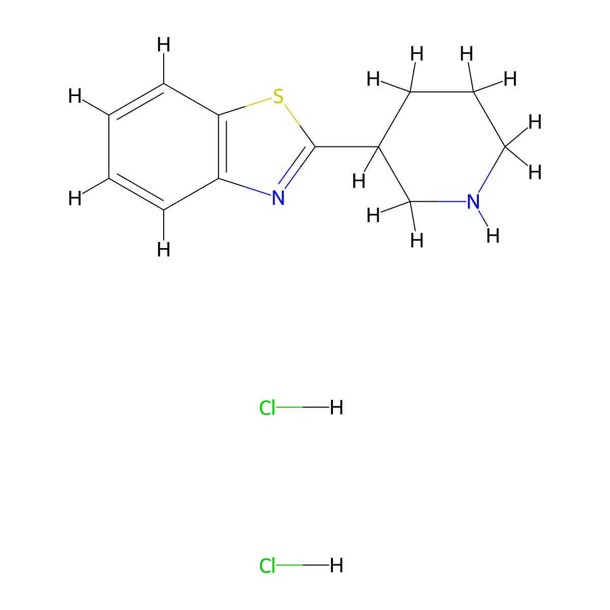 2-(Piperidin-3-yl)benzo[d]thiazole dihydrochloride molecular structure, CAS 1177277-34-7