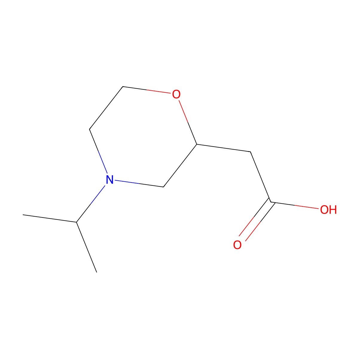 (4-Isopropylmorpholin-2-yl)acetic acid molecular structure, CAS 1177278-97-5