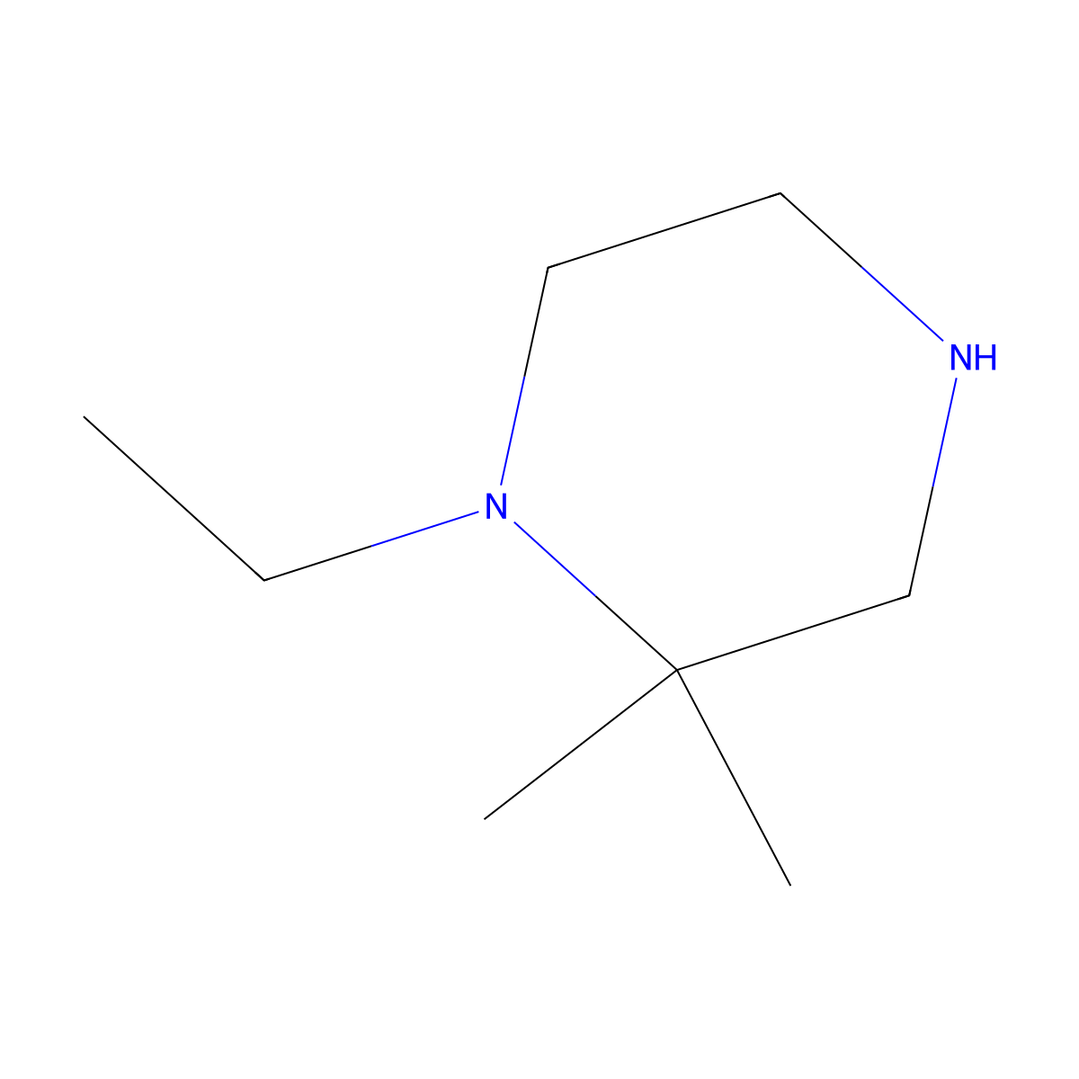 1-Ethyl-2,2-dimethylpiperazine molecular structure, CAS 1177279-31-0
