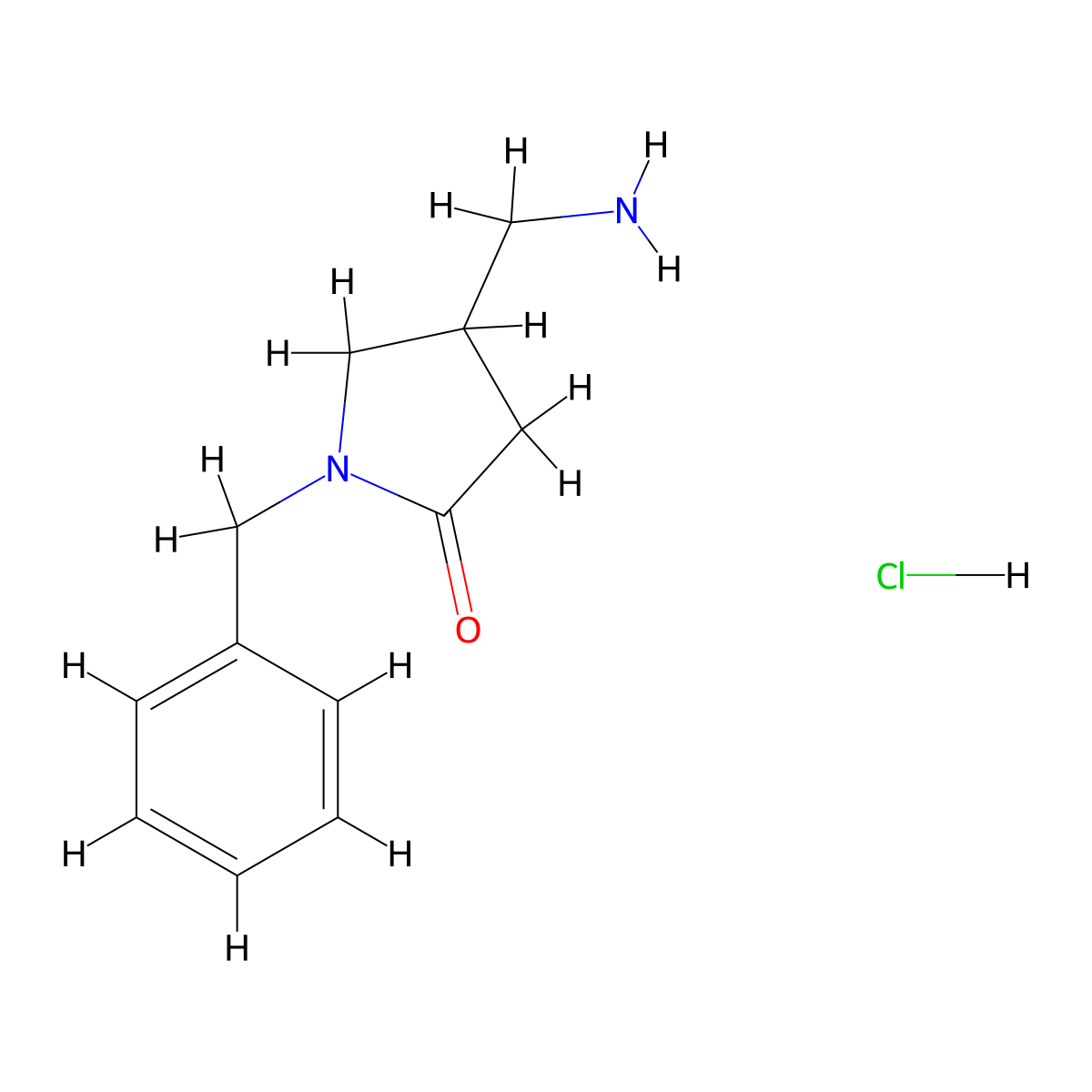 4-(Aminomethyl)-1-benzylpyrrolidin-2-one hydrochloride molecular structure, CAS 1177279-49-0