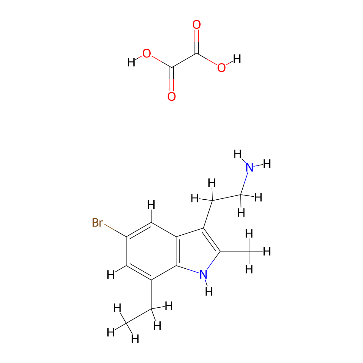 2-(5-bromo-7-ethyl-2-methyl-1H-indol-3-yl)ethylamine oxalate molecular structure, CAS 1177279-51-4