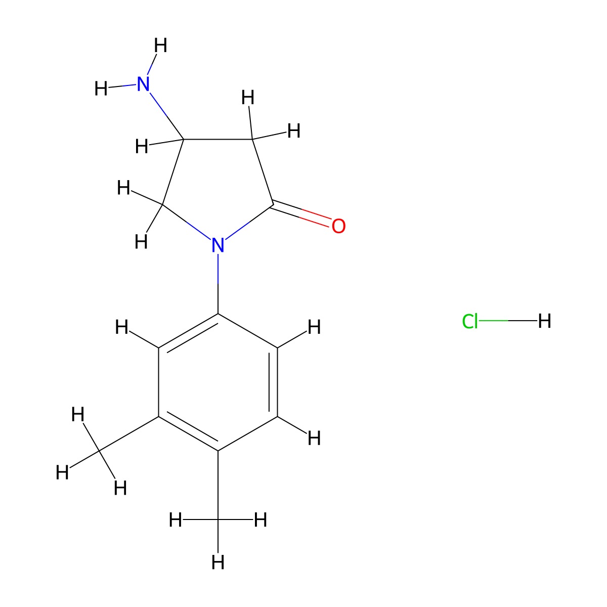 4-Amino-1-(3,4-dimethylphenyl)pyrrolidin-2-one hydrochloride molecular structure, CAS 1177279-61-6