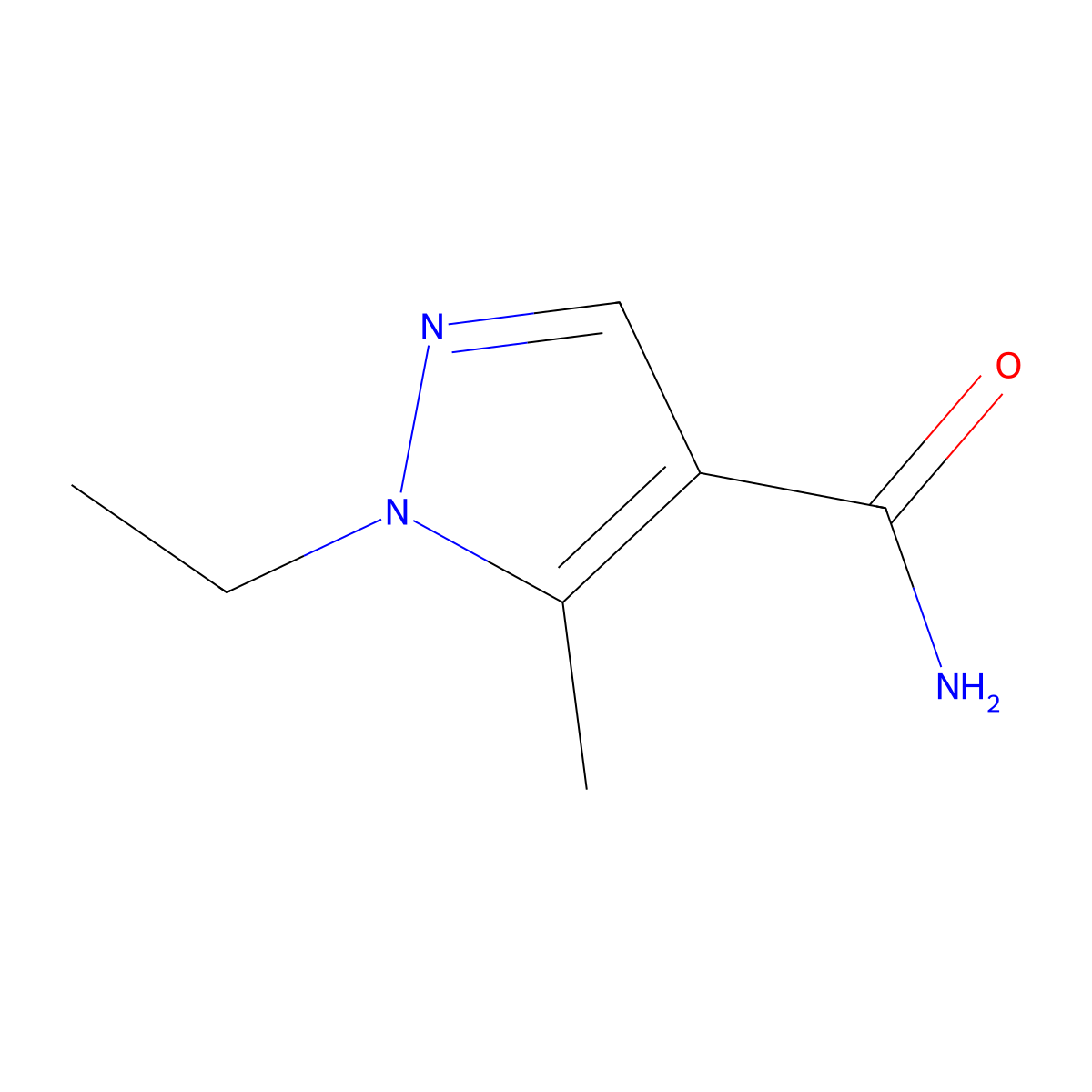 1-Ethyl-5-methyl-1H-pyrazole-4-carboxamide molecular structure, CAS 1177279-70-7