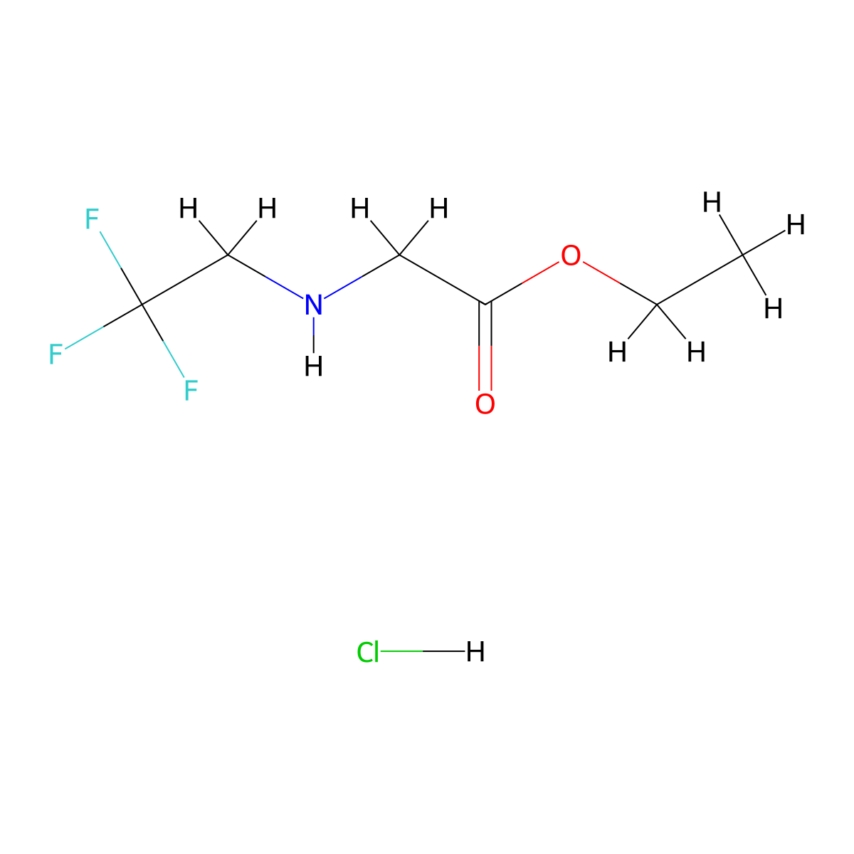Ethyl 2-[(2,2,2-trifluoroethyl)amino]acetate hydrochloride molecular structure, CAS 1177279-77-4