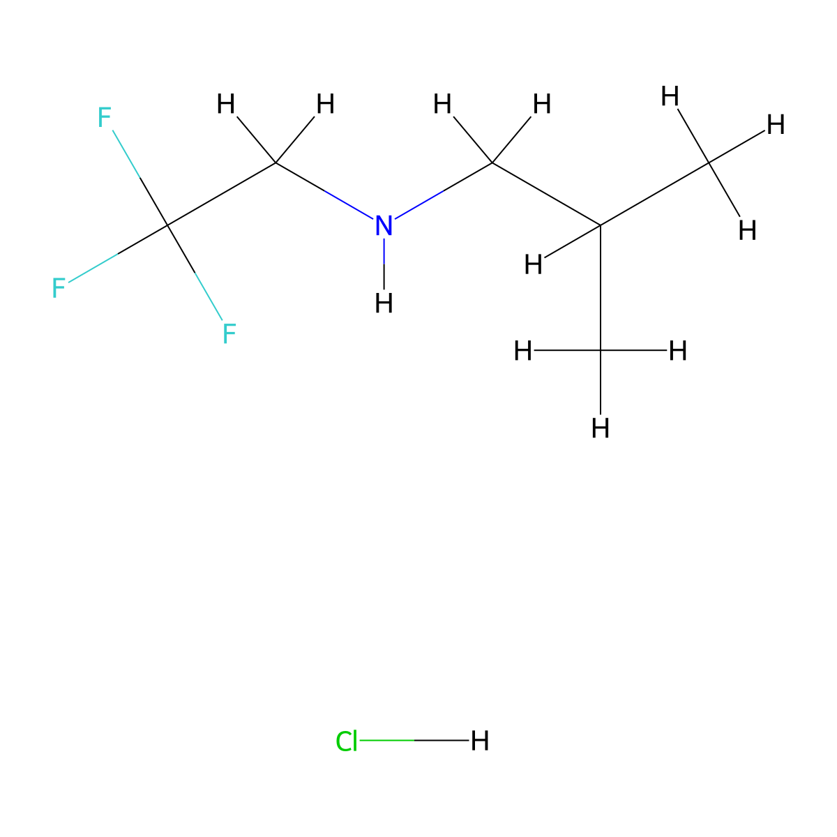N-isobutyl-N-(2,2,2-trifluoroethyl)amine hydrochloride molecular structure, CAS 1177279-98-9