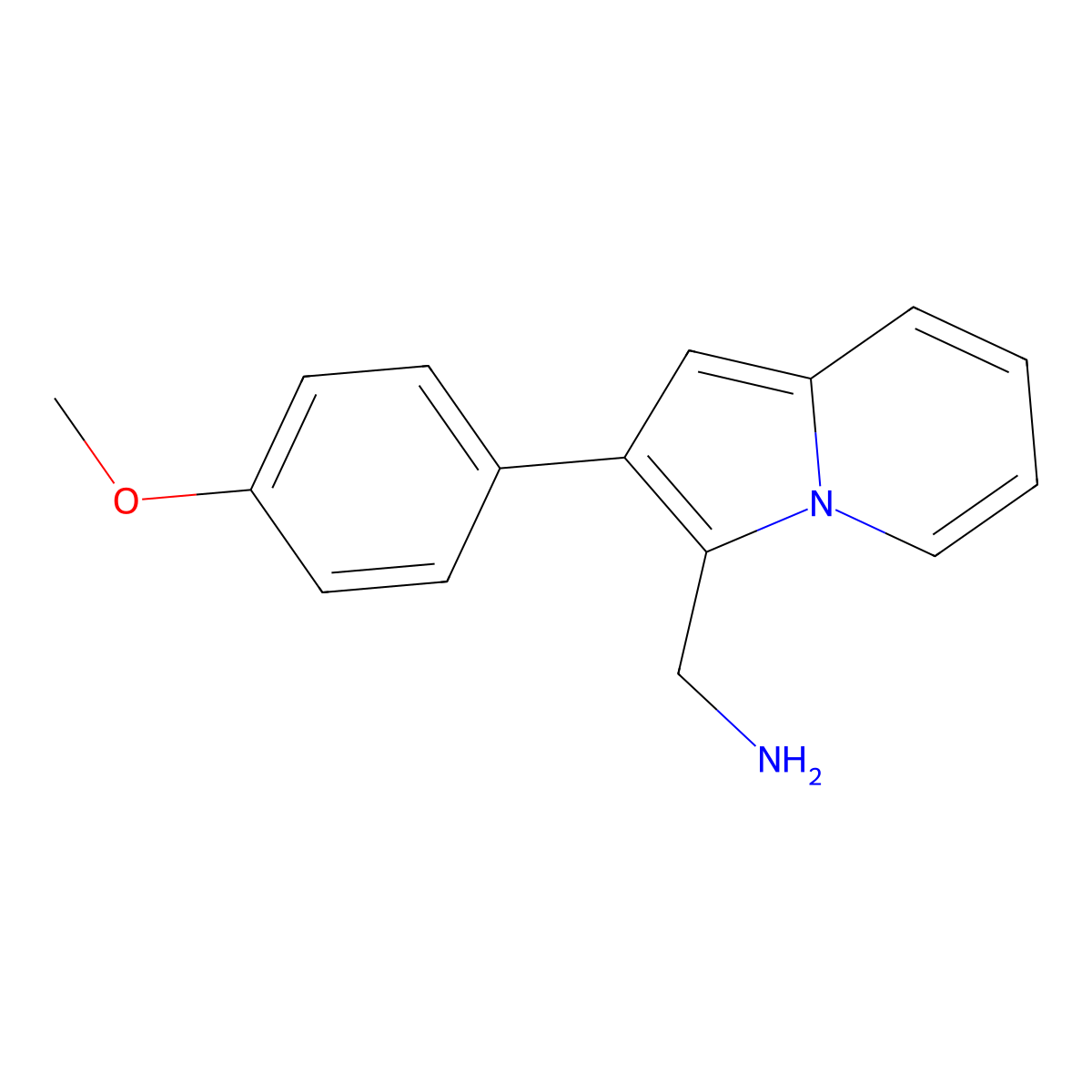 [2-(4-Methoxyphenyl)indolizin-3-yl]methanamine molecular structure, CAS 1177280-78-2