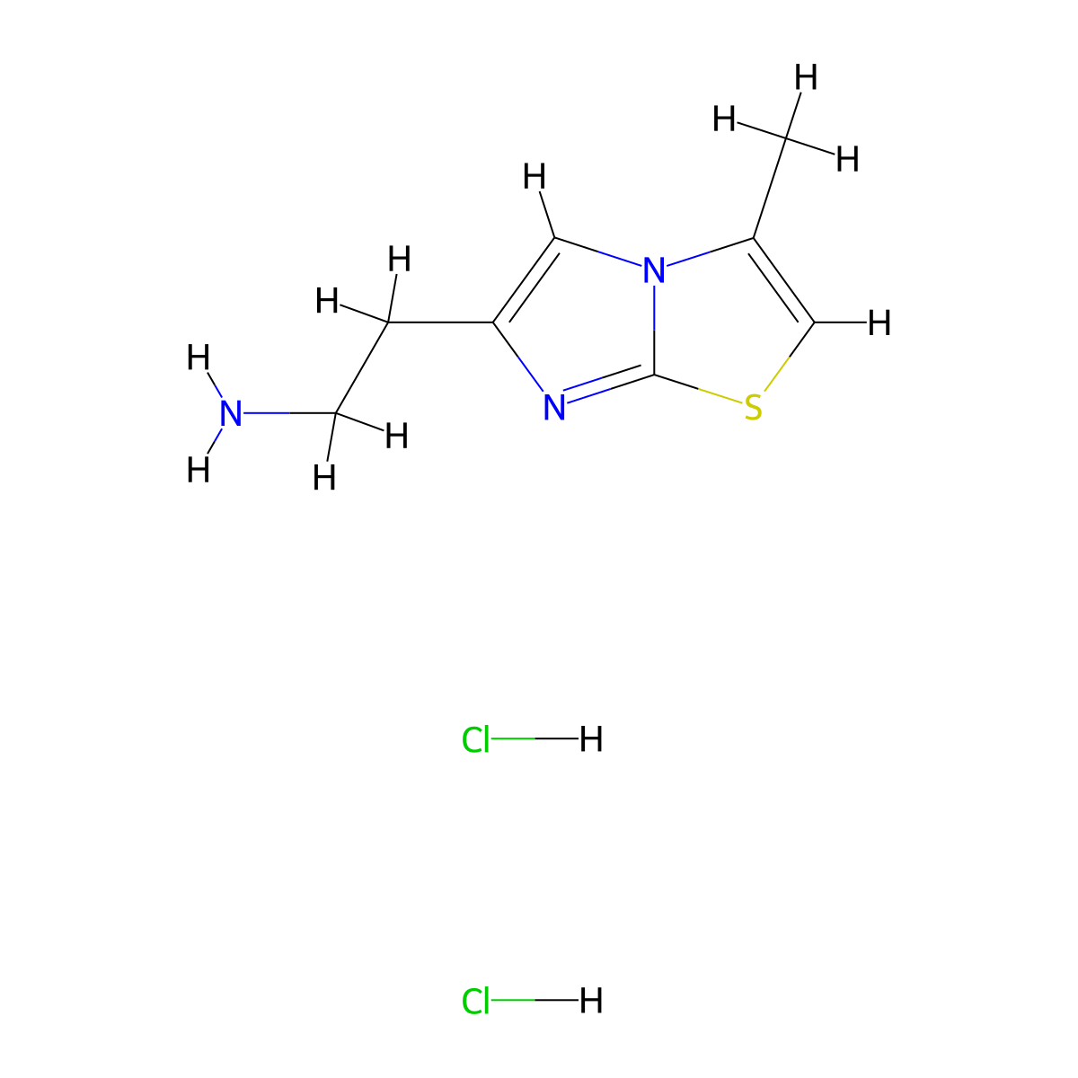 2-(3-Methylimidazo[2,1-b][1,3]thiazol-6-yl)ethanamine dihydrochloride molecular structure, CAS 1177280-81-7