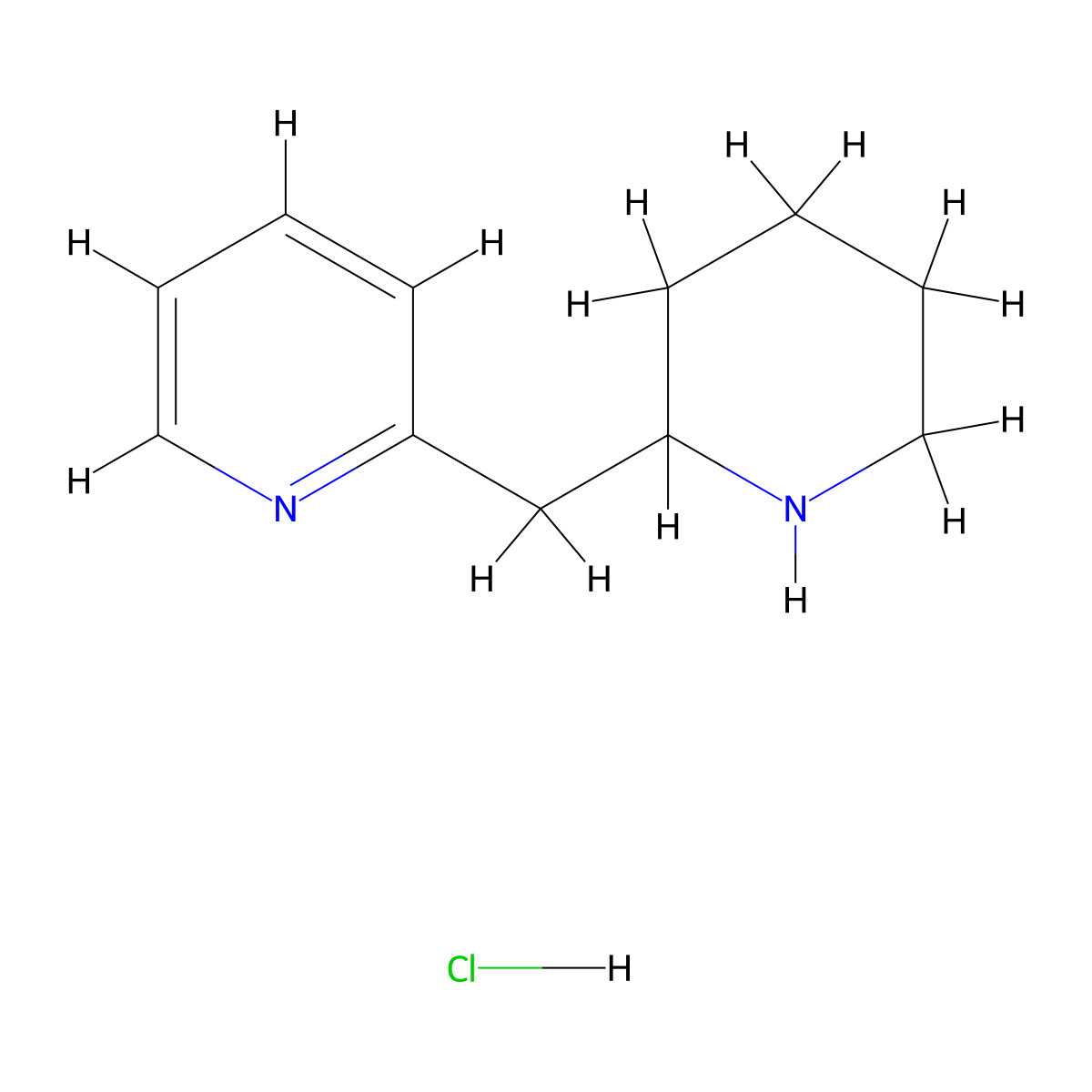 2-(Piperidin-2-ylmethyl)pyridine hydrochloride molecular structure, CAS 1177280-98-6