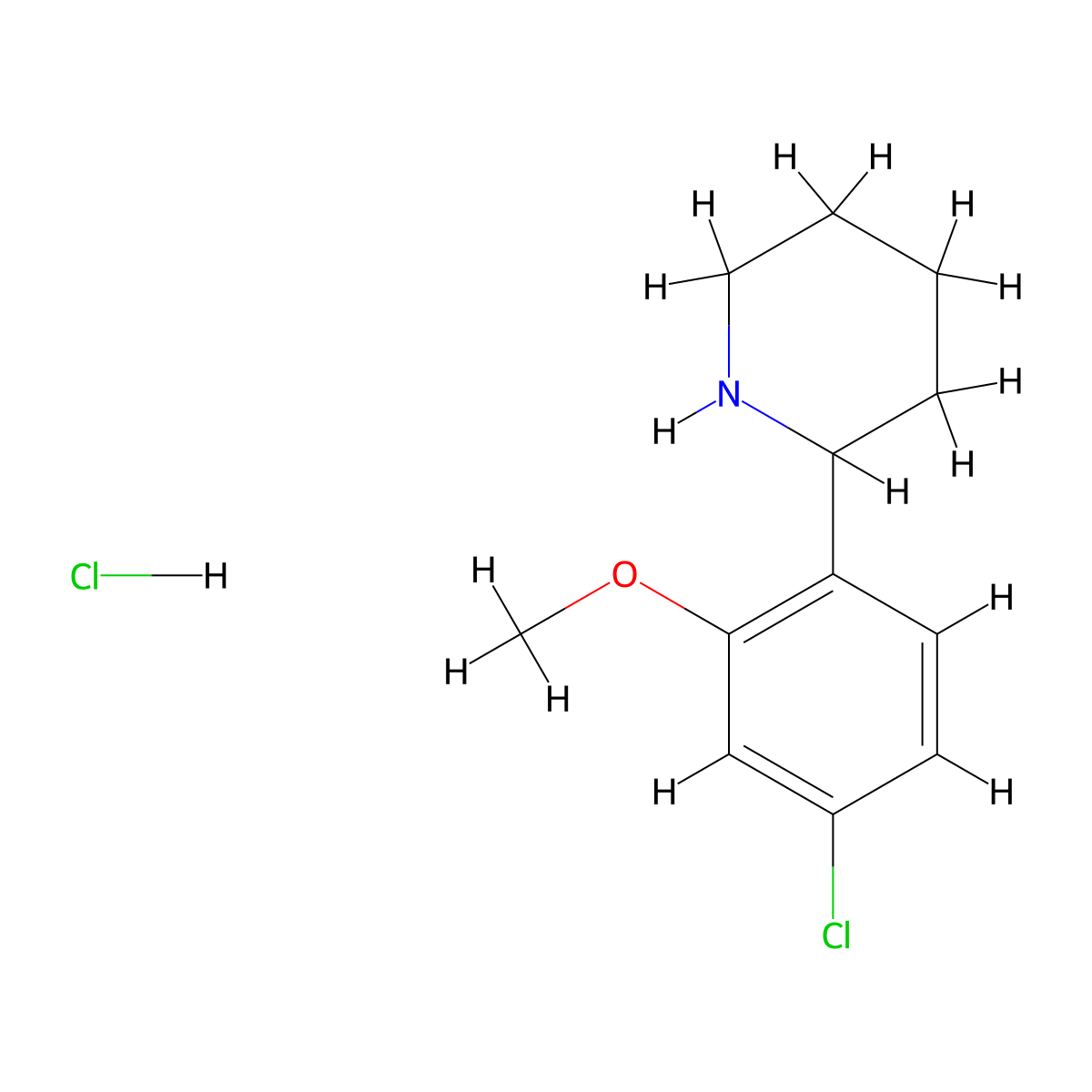 2-(4-Chloro-2-methoxyphenyl)piperidine hydrochloride molecular structure, CAS 1177281-35-4