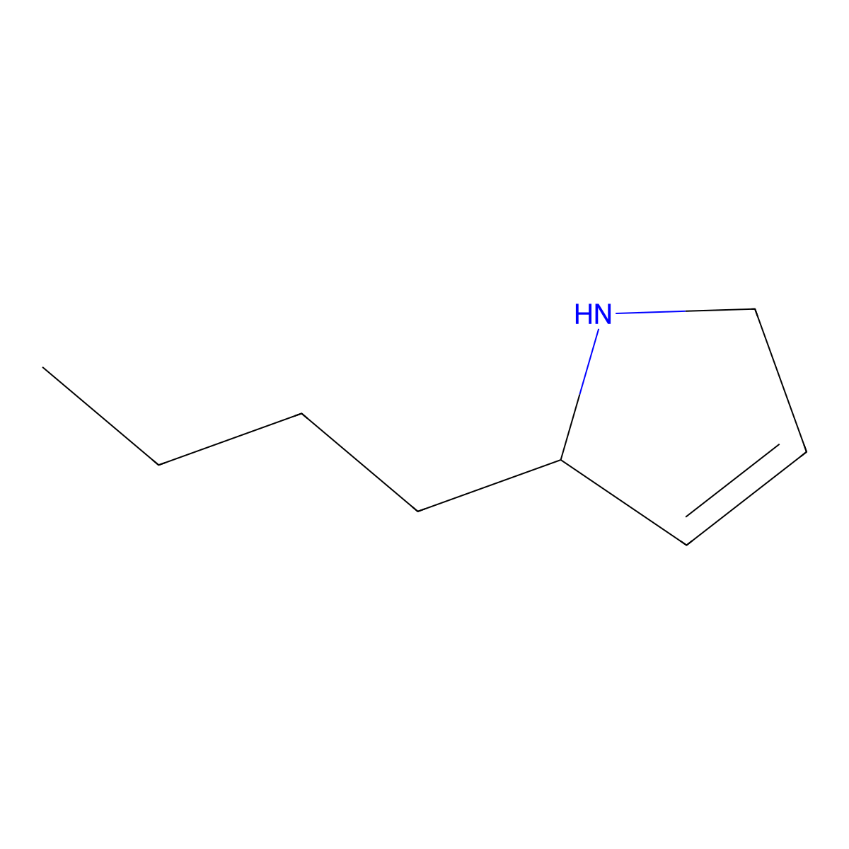 2-Butyl-2,5-dihydro-1H-pyrrole molecular structure, CAS 1177281-73-0
