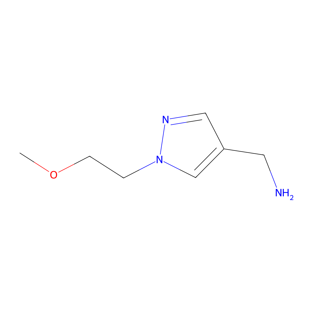 [1-(2-methoxyethyl)-1H-pyrazol-4-yl]methanamine molecular structure, CAS 1177281-91-2