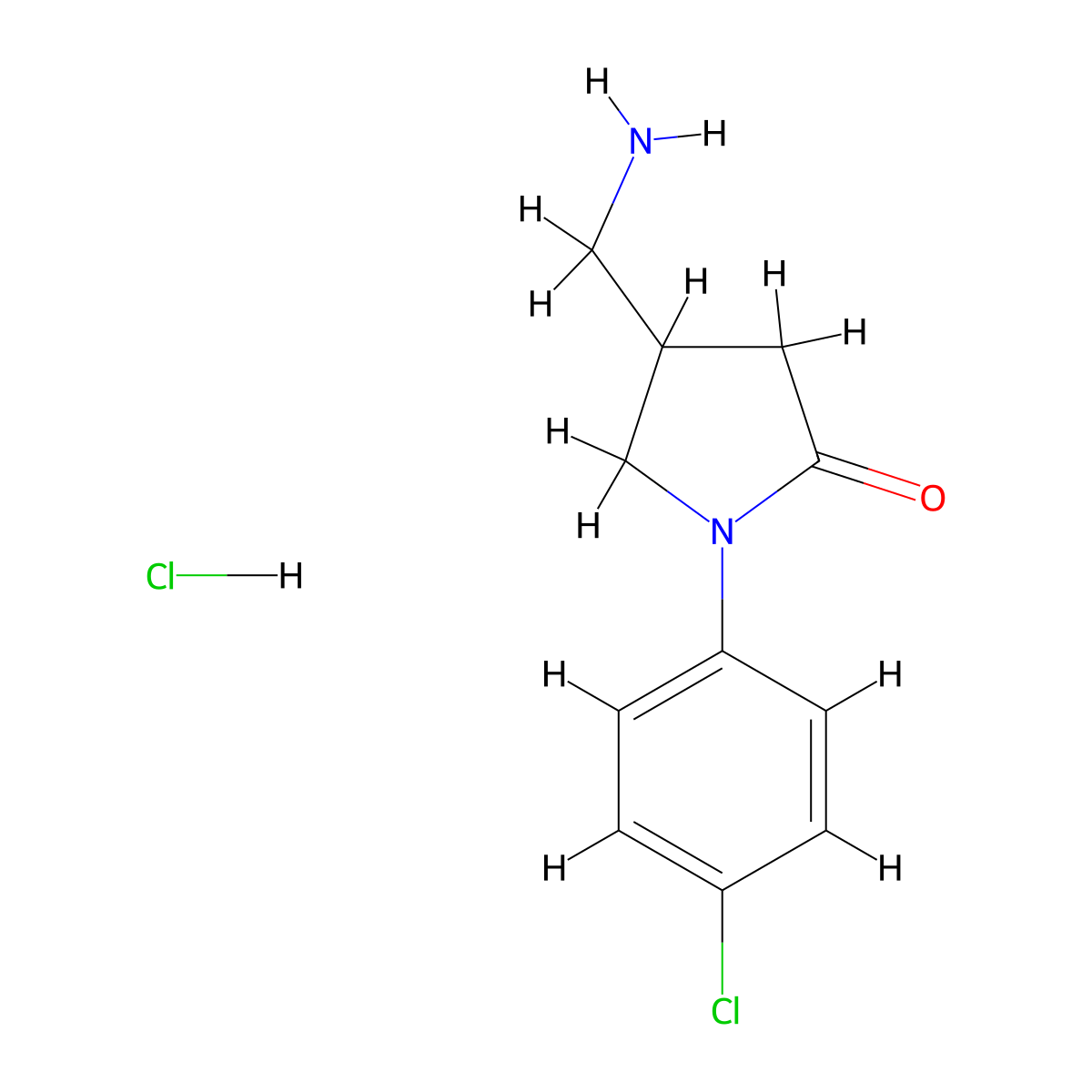 4-(Aminomethyl)-1-(4-chlorophenyl)pyrrolidin-2-one hydrochloride molecular structure, CAS 1177282-58-4