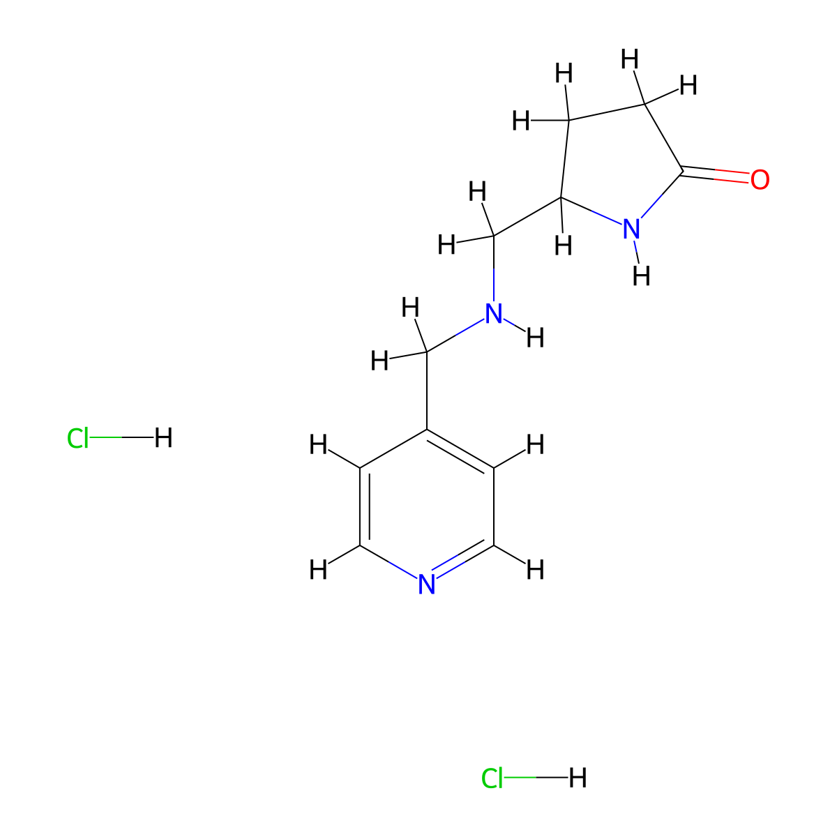 (5R)-5-{[(4-Pyridinylmethyl)amino]methyl}-2-pyrrolidinone dihydrochloride molecular structure, CAS 1177283-06-5