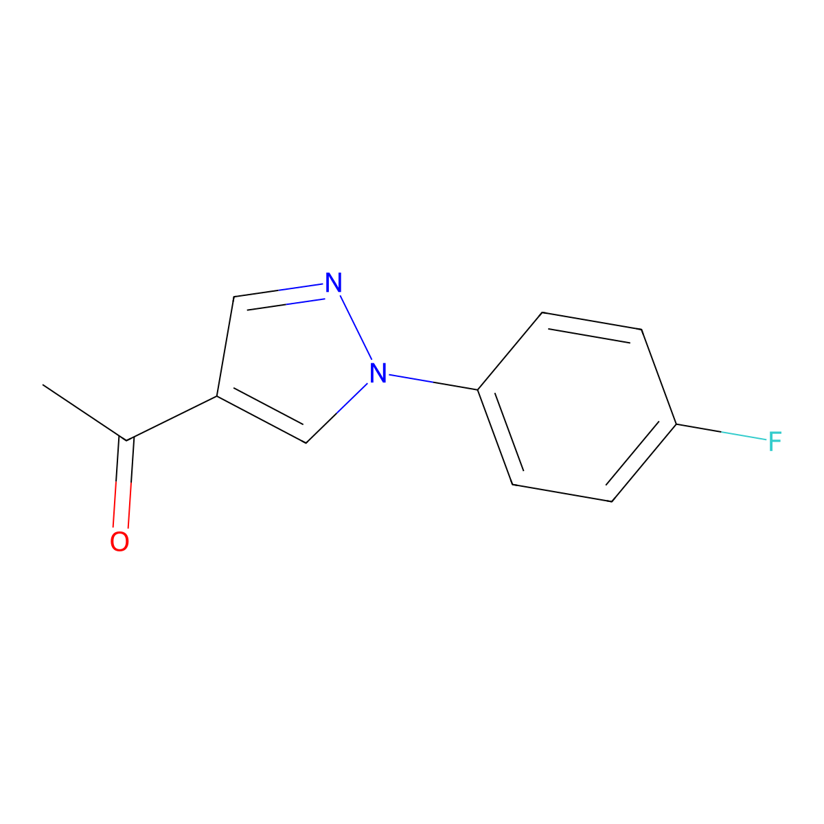 1-[1-(4-fluorophenyl)-1H-pyrazol-4-yl]ethanone molecular structure, CAS 1177283-25-8