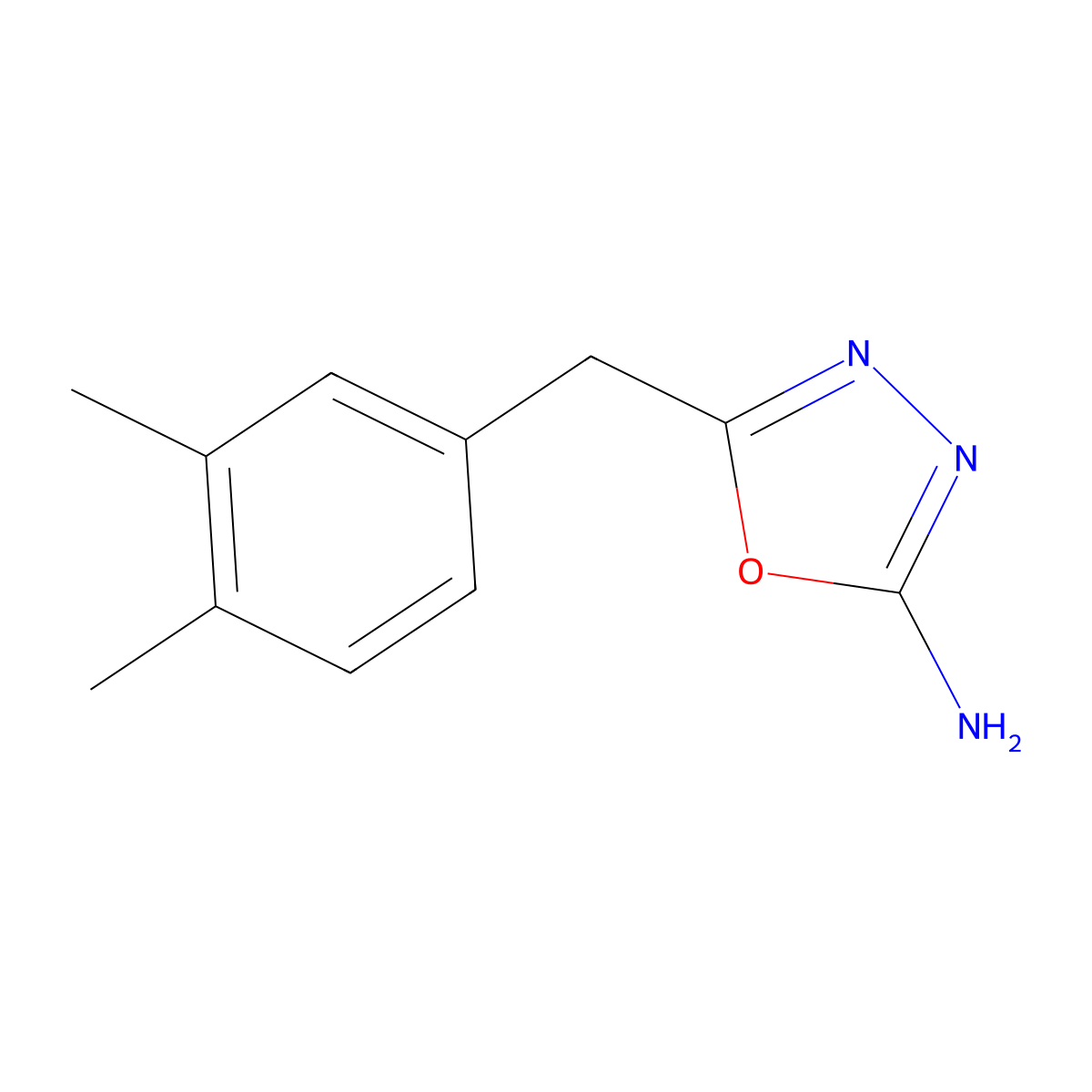 5-(3,4-Dimethylbenzyl)-1,3,4-oxadiazol-2-amine molecular structure, CAS 1177283-43-0