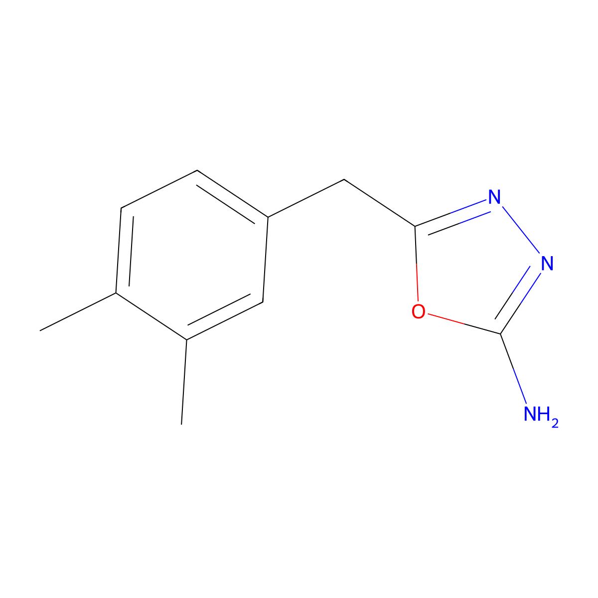 5-(3,4-Dimethylbenzyl)-1,3,4-oxadiazol-2-amine molecular structure, CAS 1177283-43-0