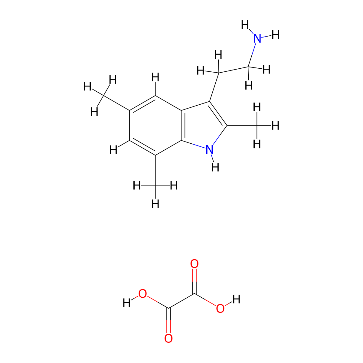 2-(2,5,7-Trimethyl-1H-indol-3-YL)ethanamine oxalate molecular structure, CAS 1177283-46-3