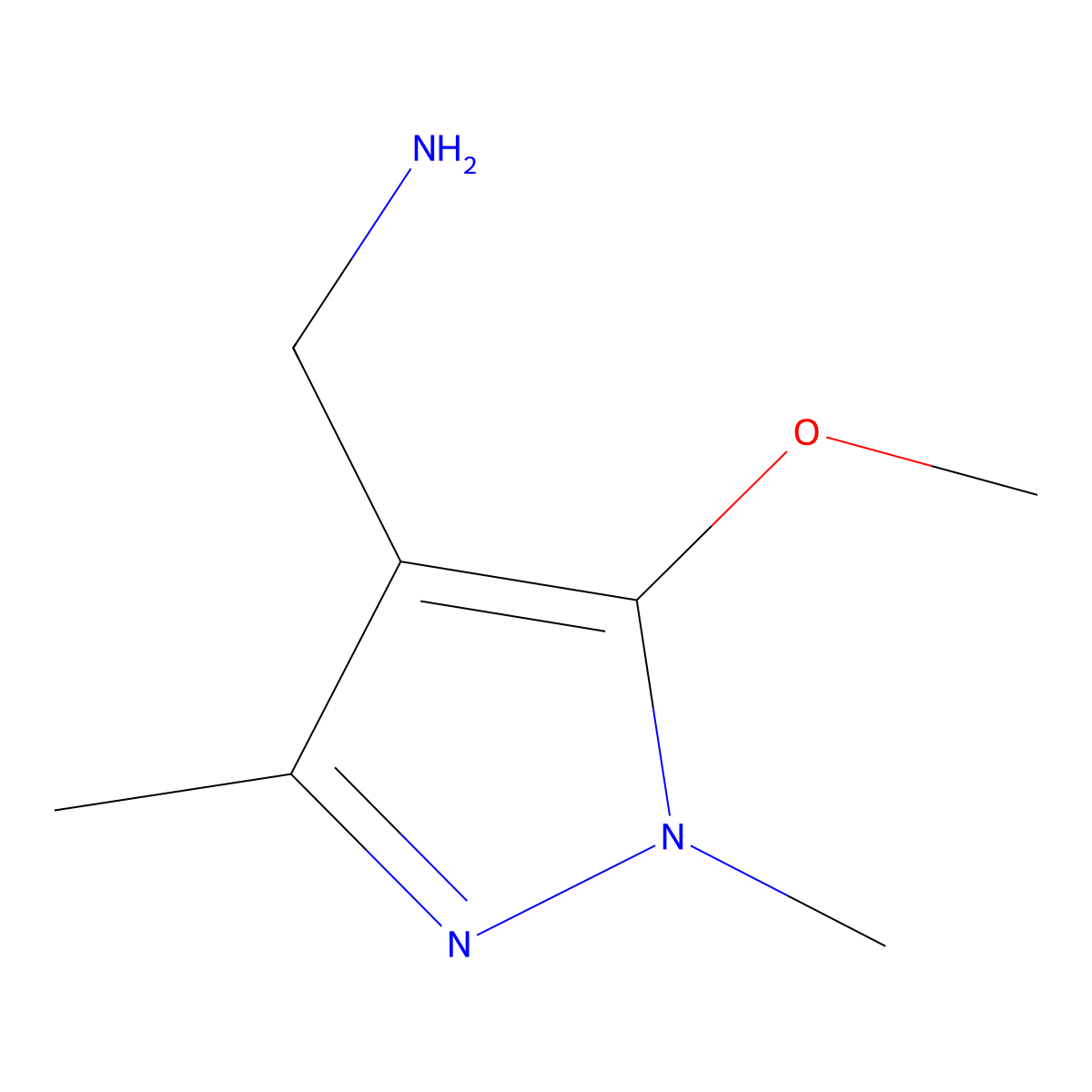 (5-methoxy-1,3-dimethyl-1H-pyrazol-4-yl)methanamine molecular structure, CAS 1177283-50-9