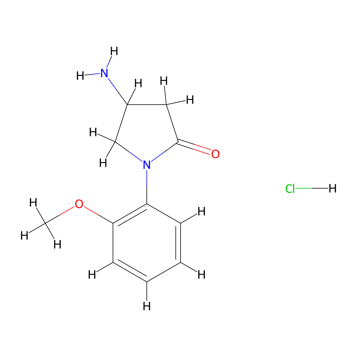 4-Amino-1-(2-methoxyphenyl)-2-pyrrolidinone hydrochloride molecular structure, CAS 1177283-77-0
