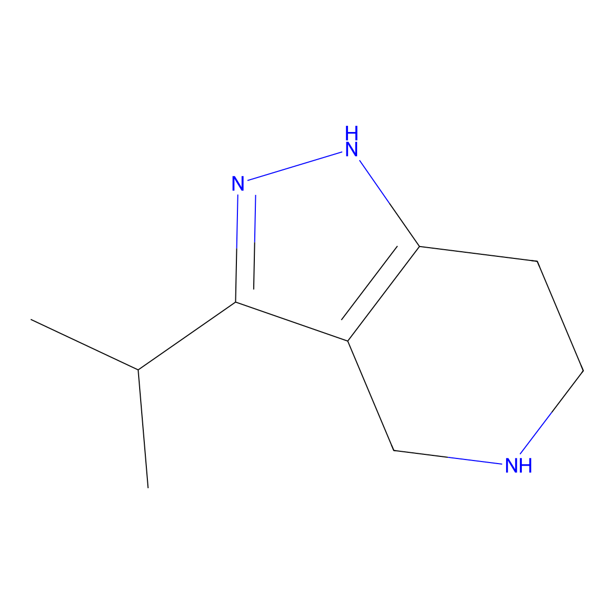 3-Isopropyl-4,5,6,7-tetrahydro-1H-pyrazolo[4,3-c]pyridine molecular structure, CAS 1177284-02-4