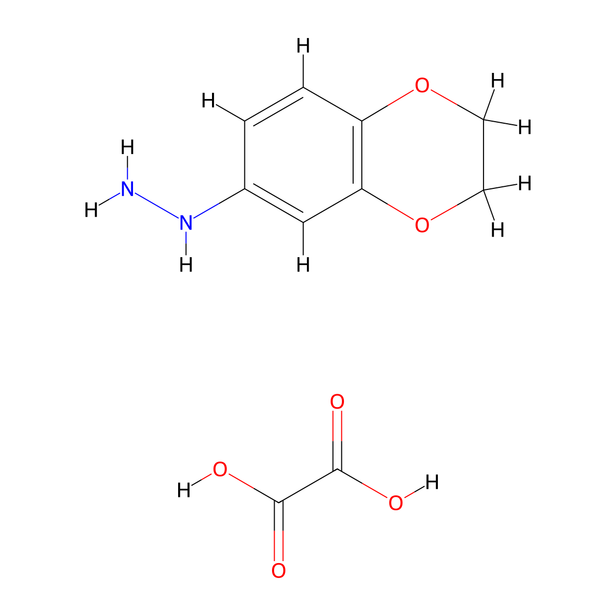 1-(2,3-Dihydro-1,4-benzodioxin-6-yl)hydrazine oxalate molecular structure, CAS 1177284-09-1