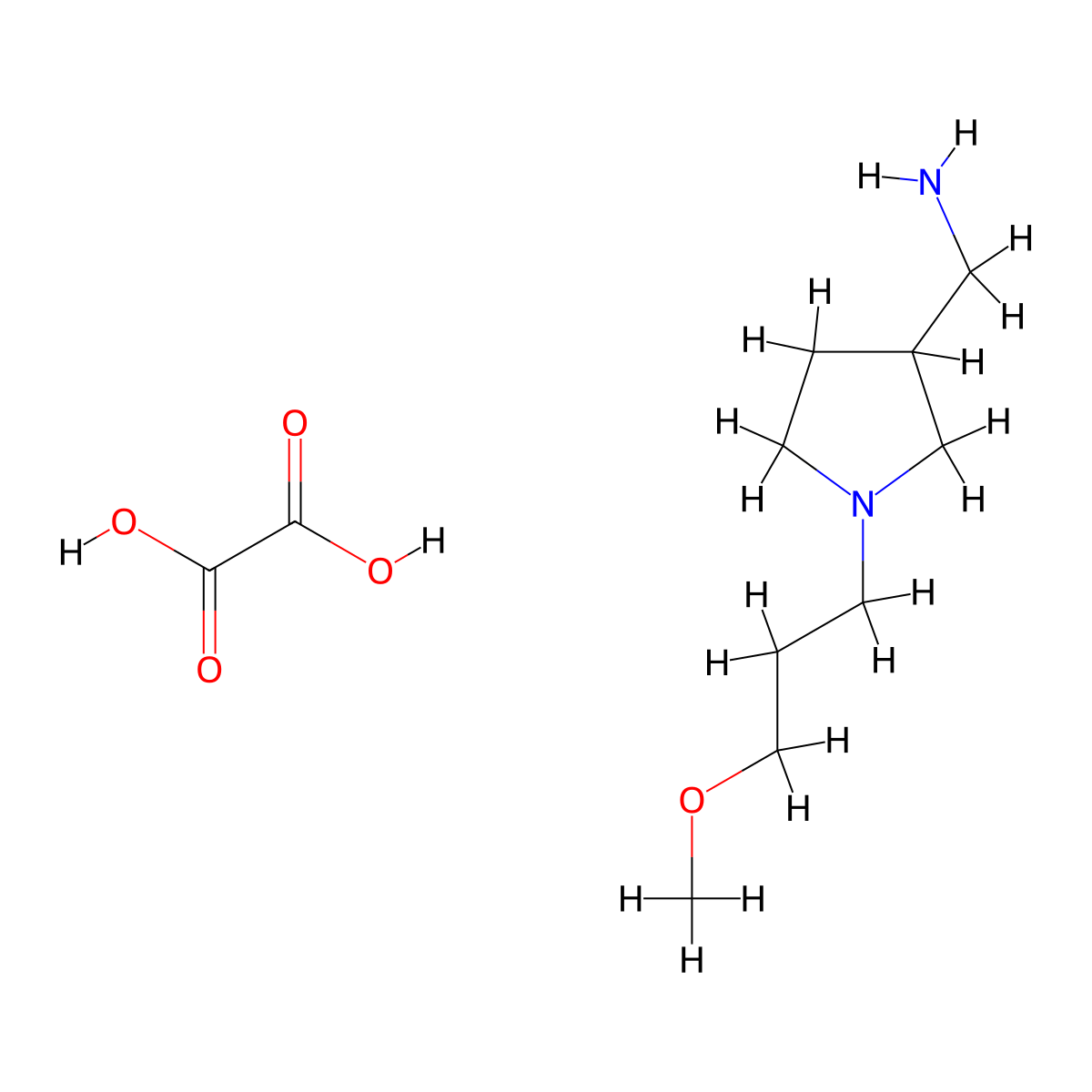 (1-(3-Methoxypropyl)pyrrolidin-3-yl)methanamine oxalate molecular structure, CAS 1177284-39-7