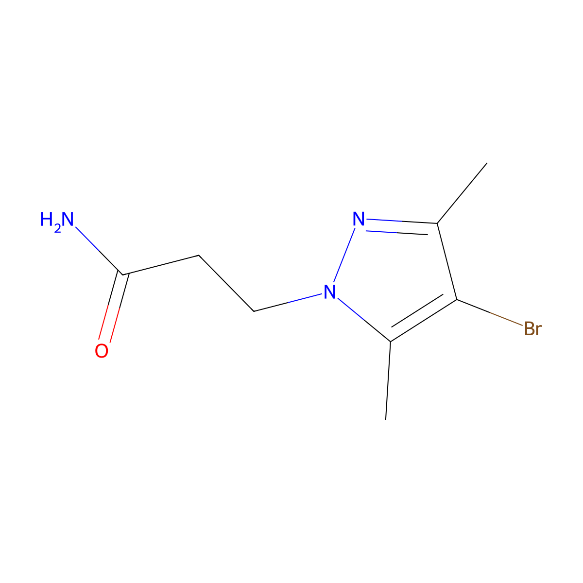 3-(4-Bromo-3,5-dimethyl-1H-pyrazol-1-YL)propanamide molecular structure, CAS 1177284-74-0