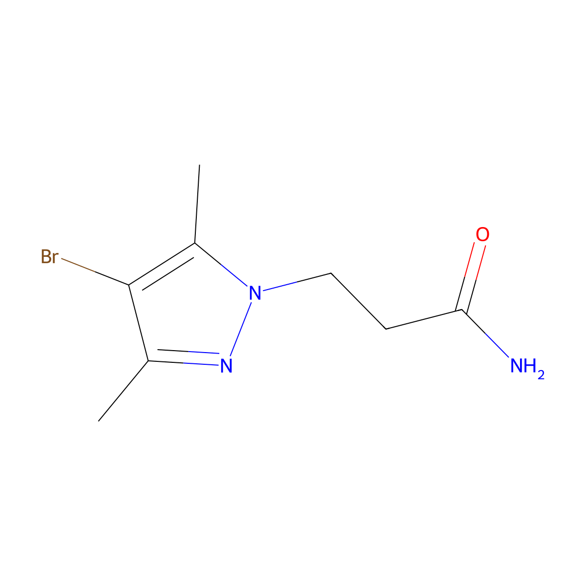 3-(4-Bromo-3,5-dimethyl-1H-pyrazol-1-YL)propanamide molecular structure, CAS 1177284-74-0