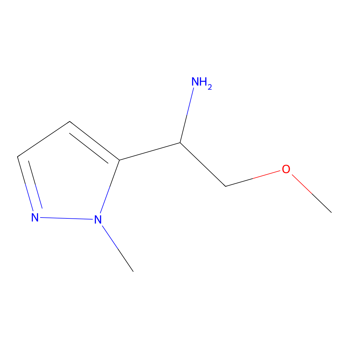 2-Methoxy-1-(1-methyl-1H-pyrazol-5-yl)ethanamine molecular structure, CAS 1177284-86-4