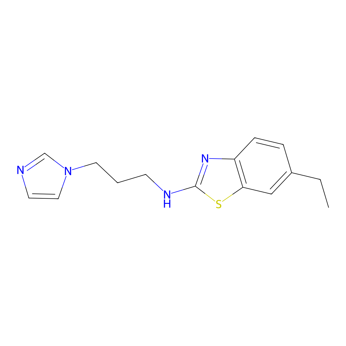 6-ethyl-N-[3-(1H-imidazol-1-yl)propyl]-1,3-benzothiazol-2-amine molecular structure, CAS 1177285-05-0
