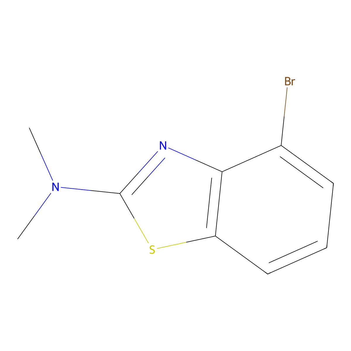 4-bromo-N,N-dimethyl-1,3-benzothiazol-2-amine molecular structure, CAS 1177285-27-6