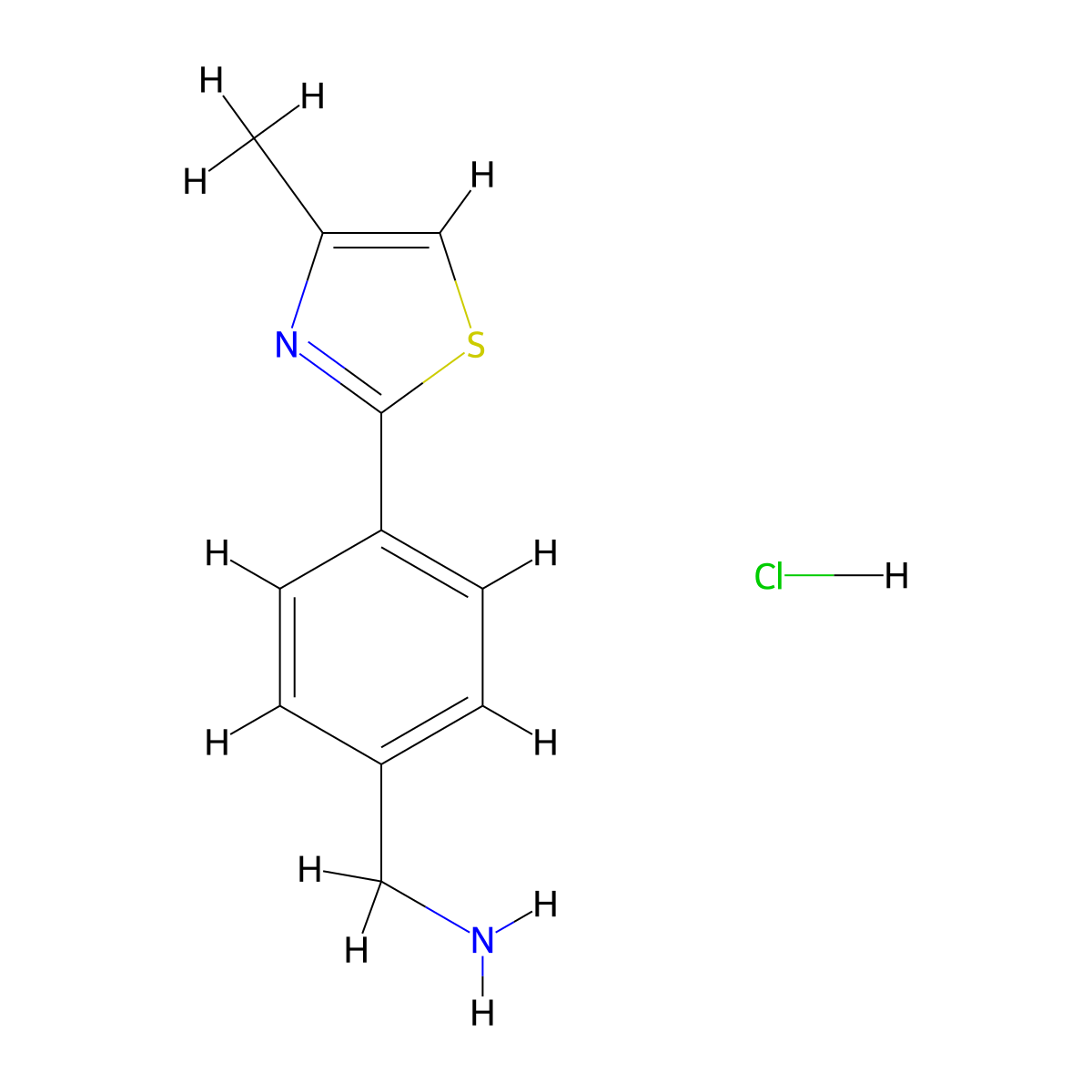 (4-(4-Methylthiazol-2-yl)phenyl)methanamine hydrochloride molecular structure, CAS 1177286-53-1