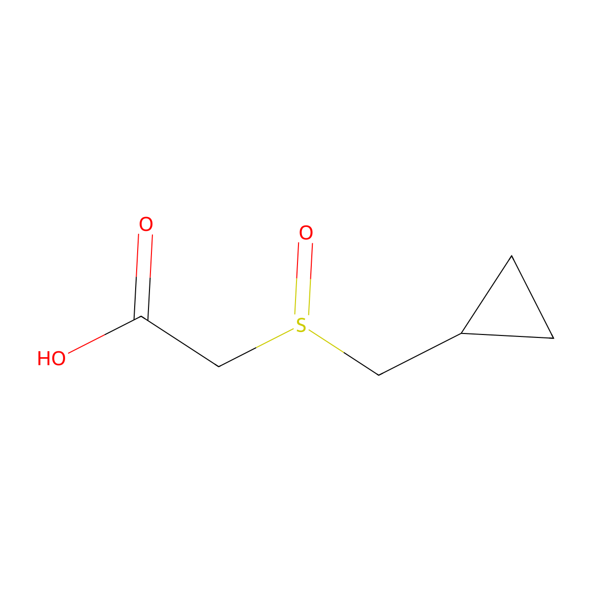 [(Cyclopropylmethyl)sulfinyl]acetic acid molecular structure, CAS 1177286-62-2