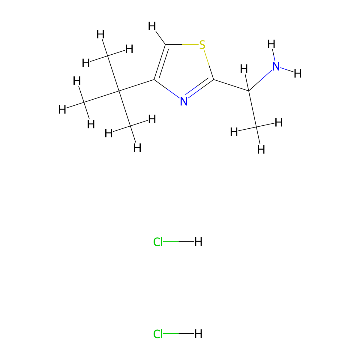 1-(4-Tert-butyl-1,3-thiazol-2-yl)ethan-1-amine dihydrochloride molecular structure, CAS 1177288-67-3