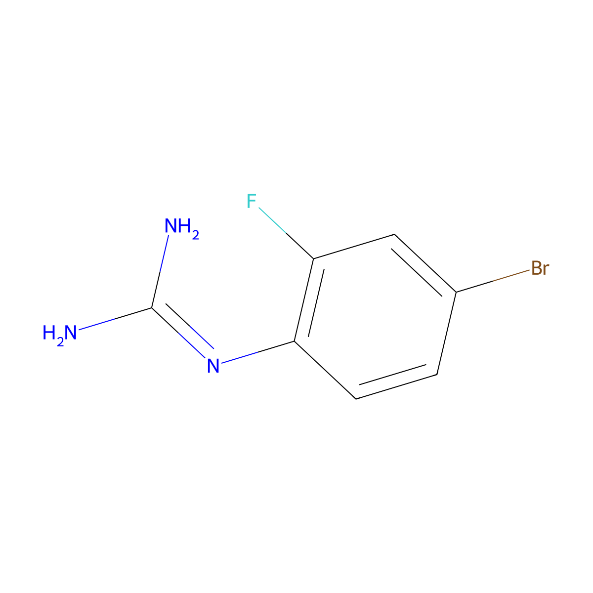 1-(4-Bromo-2-fluorophenyl)guanidine molecular structure, CAS 1177290-50-4
