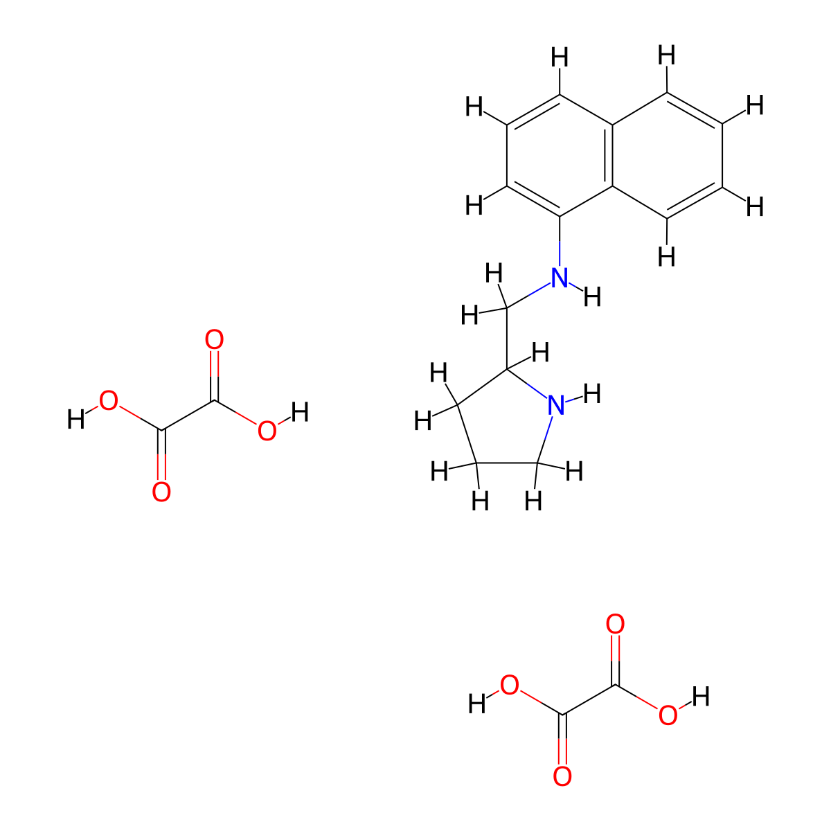 N-(Pyrrolidin-2-ylmethyl)naphthalen-1-amine dioxalate molecular structure, CAS 1177290-60-6