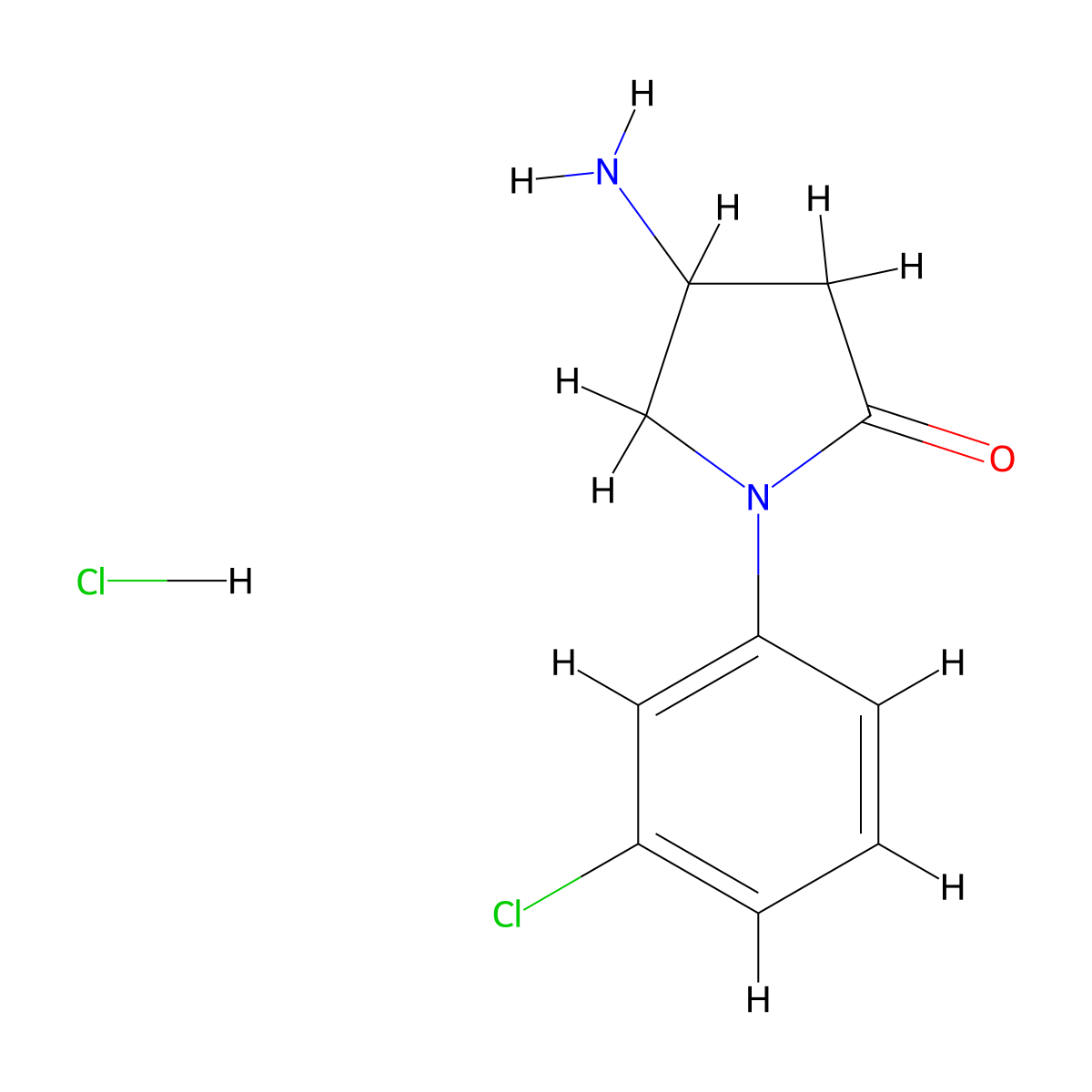 4-Amino-1-(3-chlorophenyl)-2-pyrrolidinone hydrochloride molecular structure, CAS 1177291-26-7
