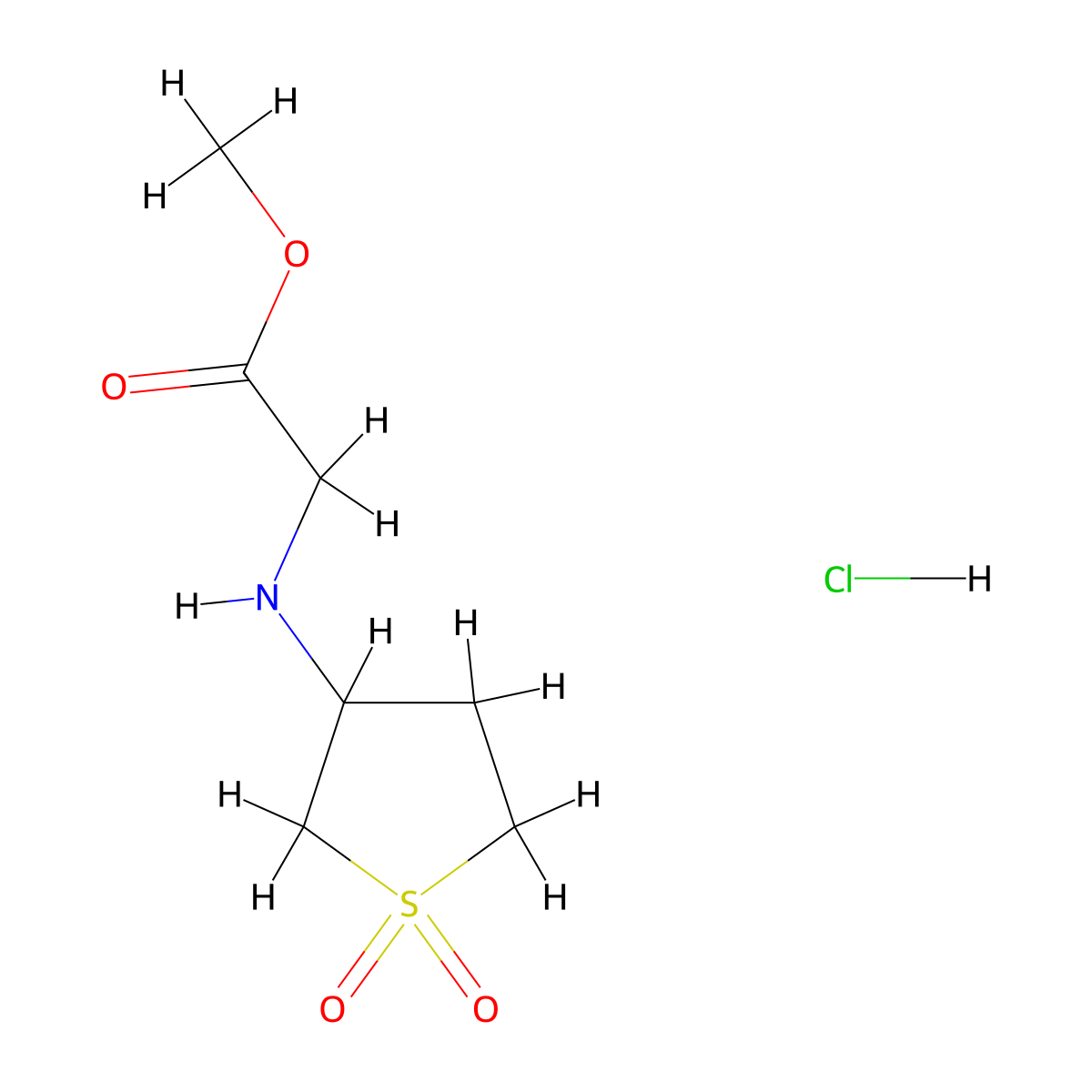 Methyl [(1,1-dioxidotetrahydrothien-3-yl)amino]acetate hydrochloride molecular structure, CAS 1177292-41-9