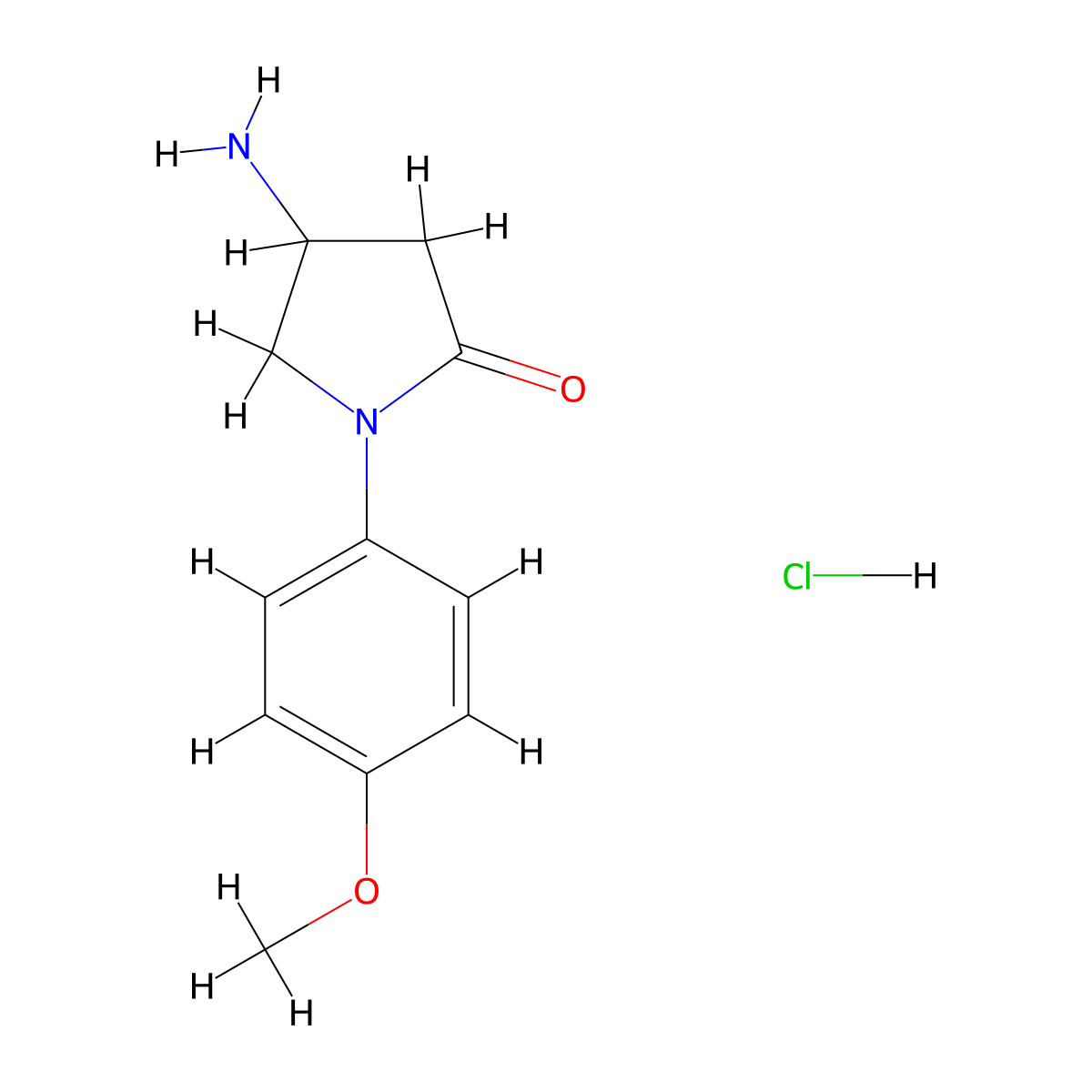 4-Amino-1-(4-methoxyphenyl)-2-pyrrolidinone hydrochloride molecular structure, CAS 1177292-63-5