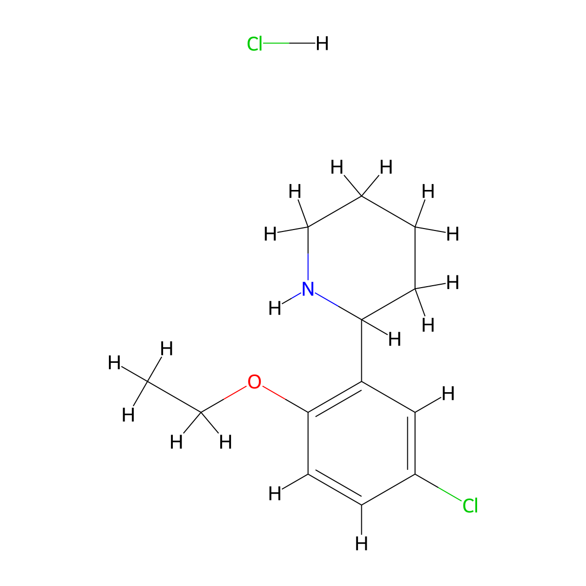 2-(5-Chloro-2-ethoxyphenyl)piperidine hydrochloride molecular structure, CAS 1177293-48-9