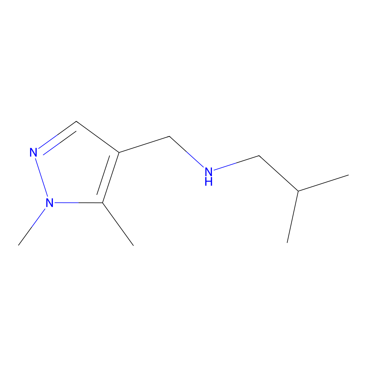 [(1,5-dimethyl-1H-pyrazol-4-yl)methyl](2-methylpropyl)amine molecular structure, CAS 1177294-89-1