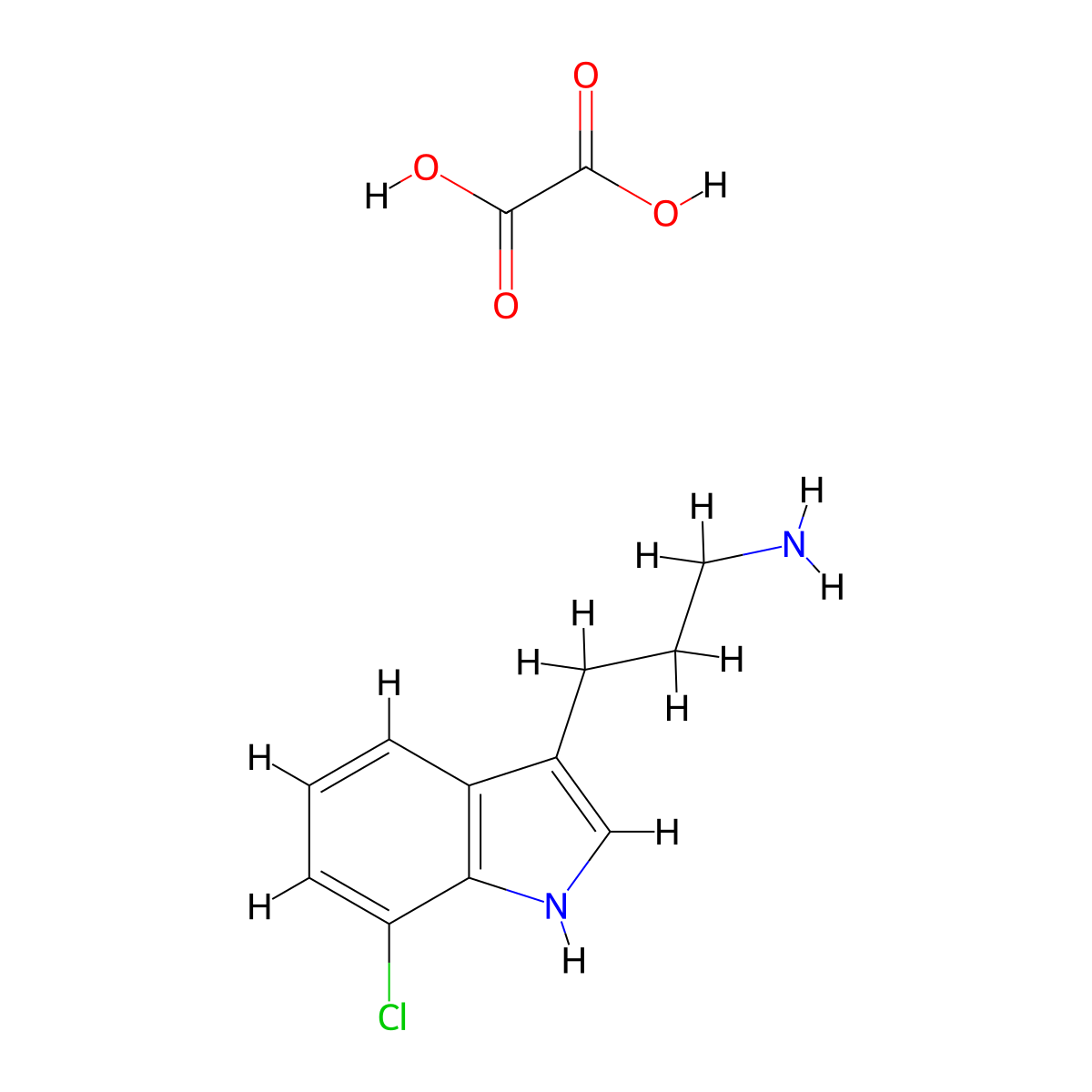 3-(7-chloro-1H-indol-3-yl)propylamine oxalate molecular structure, CAS 1177295-26-9