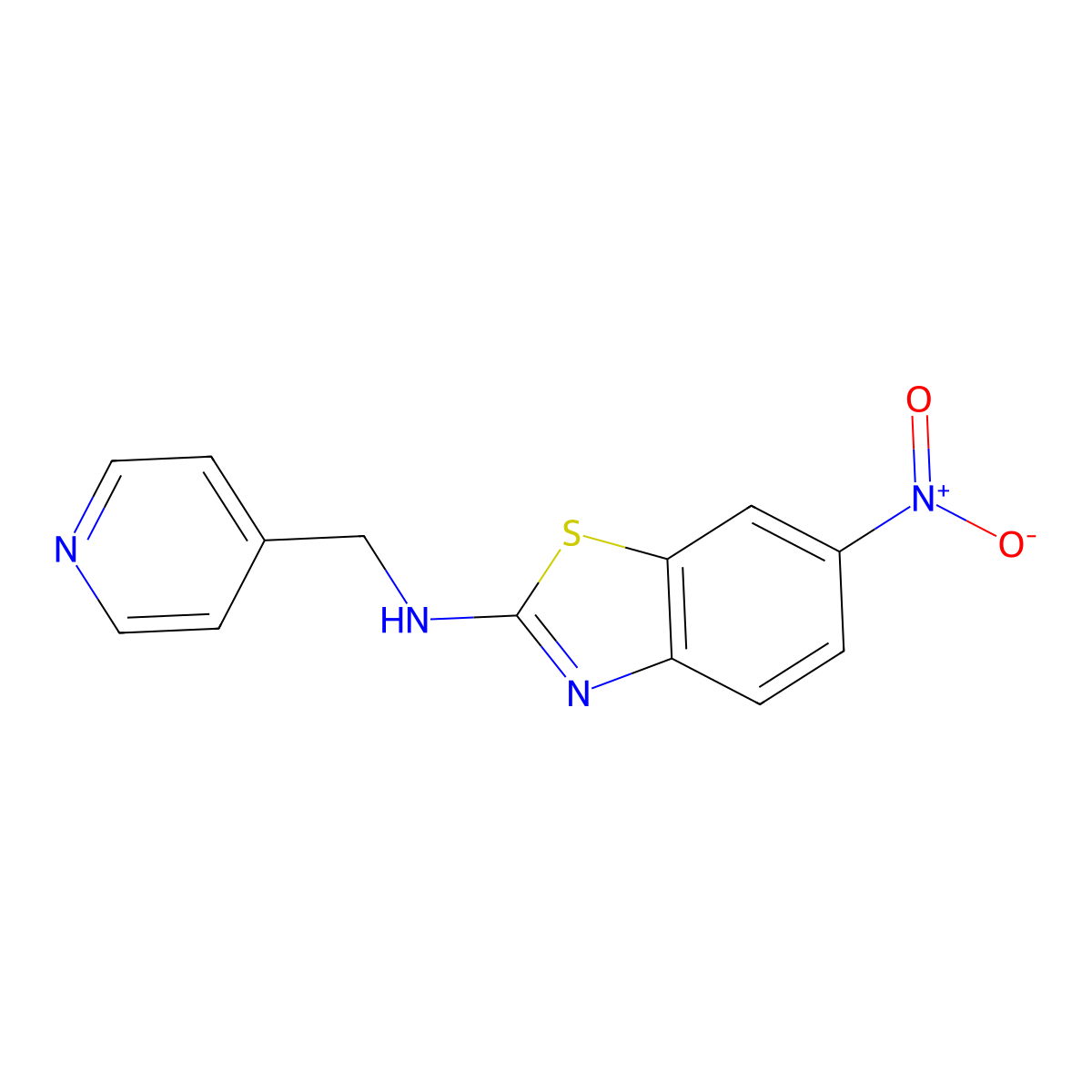 6-nitro-N-(pyridin-4-ylmethyl)-1,3-benzothiazol-2-amine molecular structure, CAS 1177296-53-5