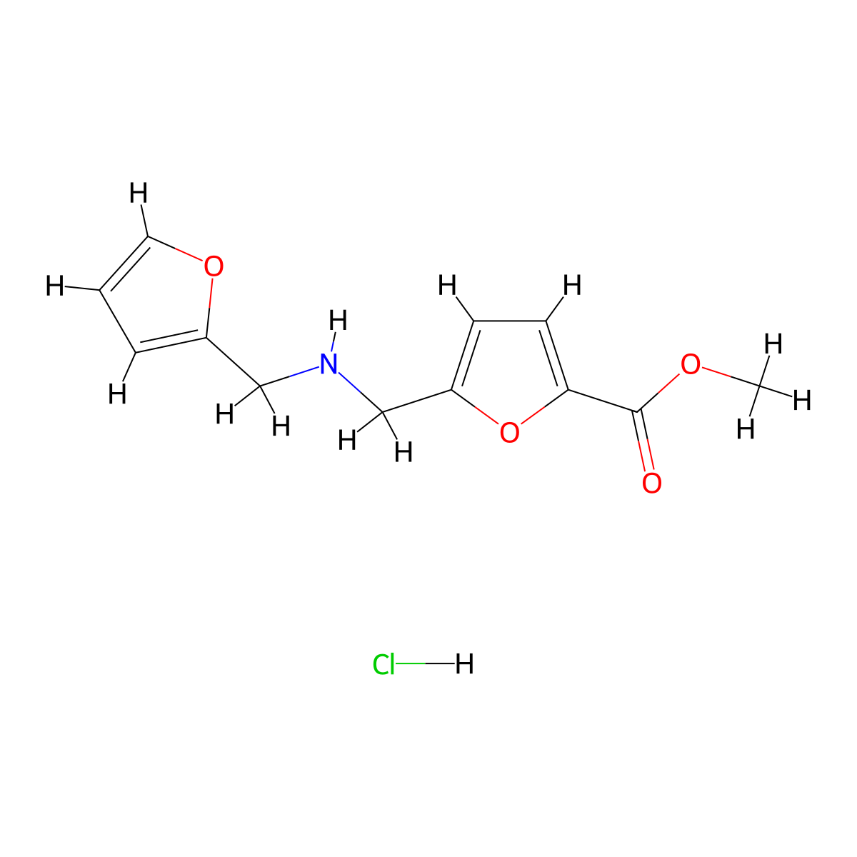 Methyl 5-([(2-furylmethyl)amino]methyl)-2-furoate hydrochloride molecular structure, CAS 1177296-71-7