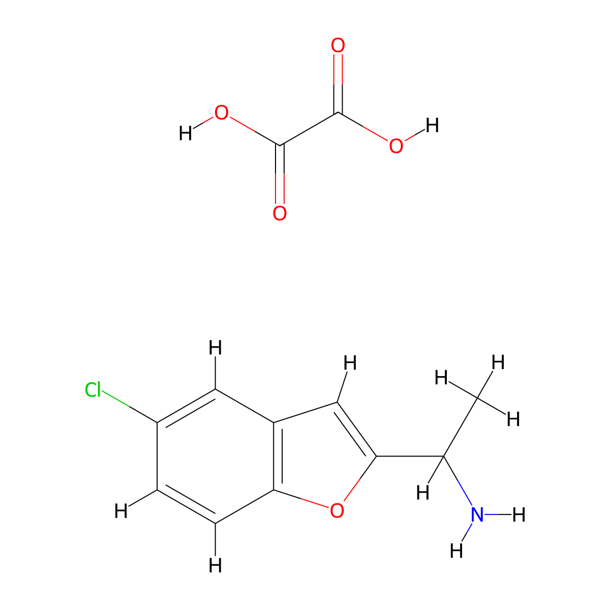1-(5-Chlorobenzofuran-2-yl)ethanamine oxalate molecular structure, CAS 1177296-79-5