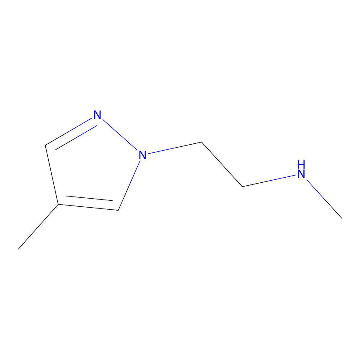 N-Methyl-2-(4-methyl-1H-pyrazol-1-yl)ethanamine molecular structure, CAS 1177297-64-1