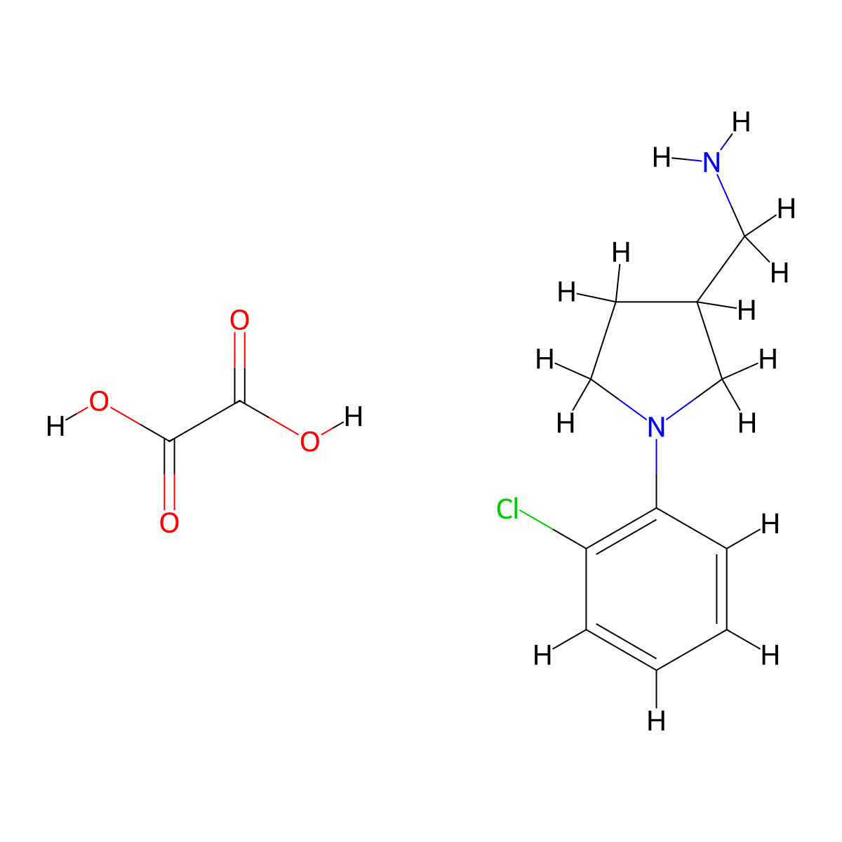 (1-(2-Chlorophenyl)pyrrolidin-3-yl)methanamine oxalate molecular structure, CAS 1177297-90-3